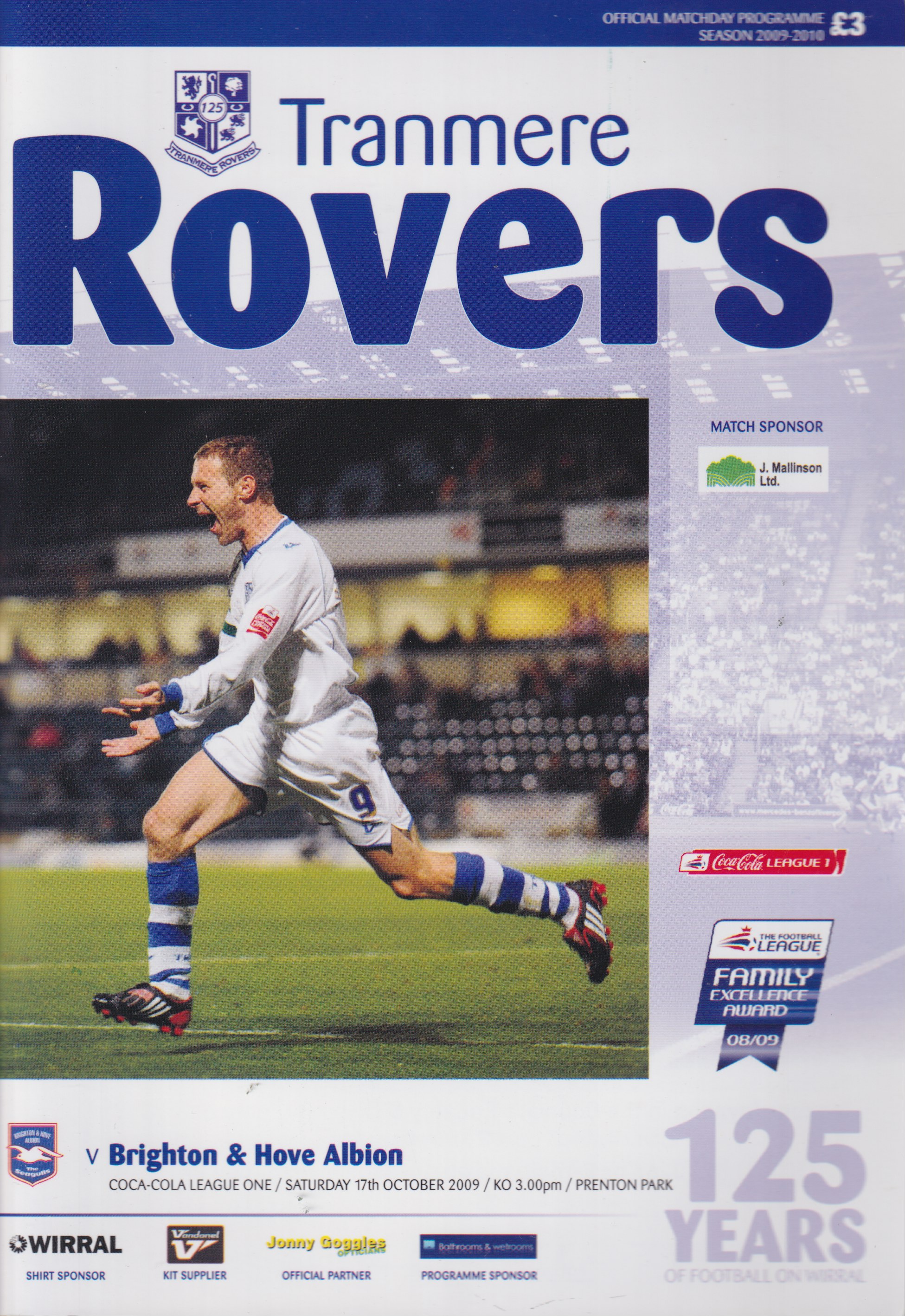 Match Programme for 17/10/2009