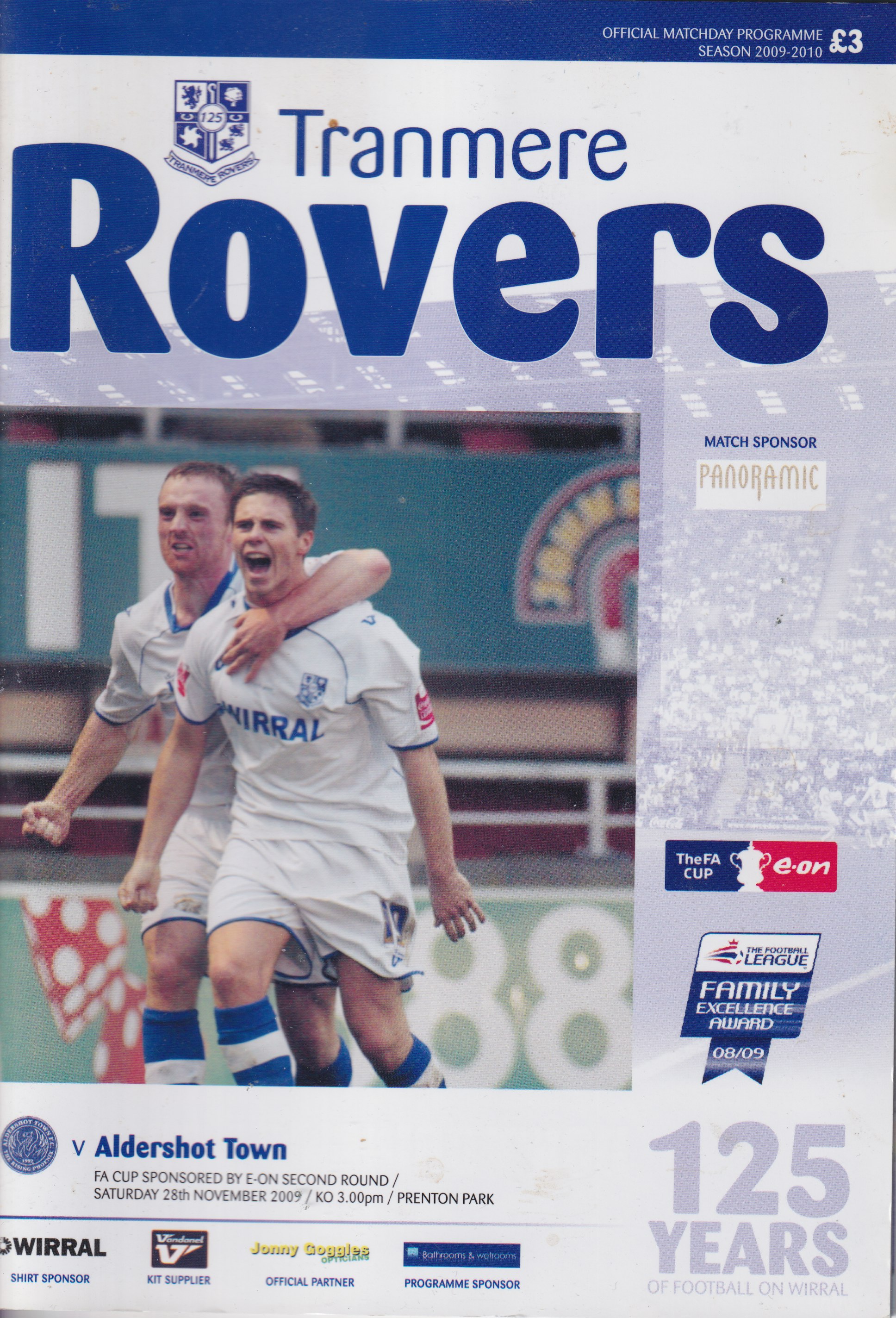 Match Programme for 28/11/2009