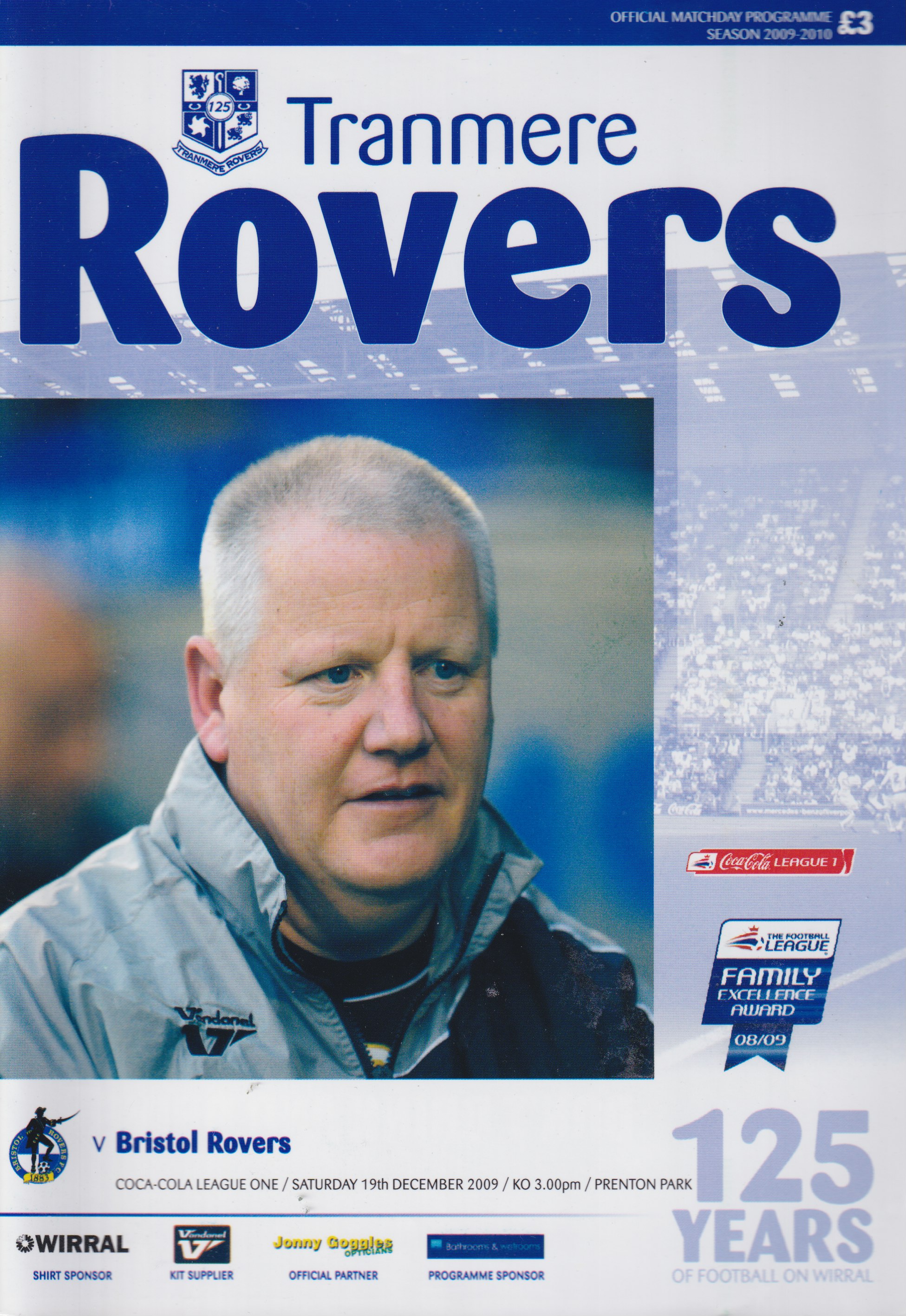 Match Programme for 19/12/2009