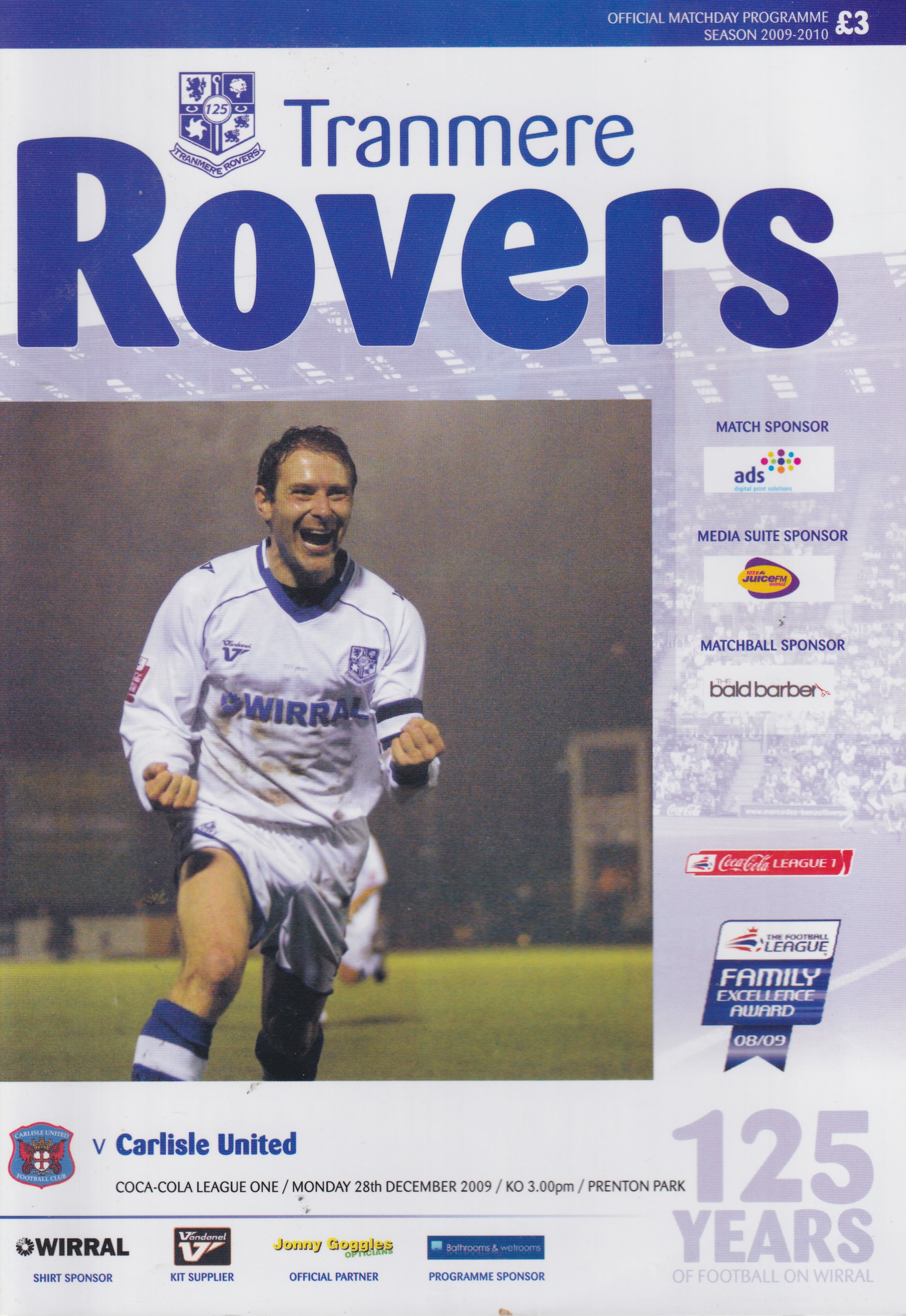 Match Programme for 28/12/2009