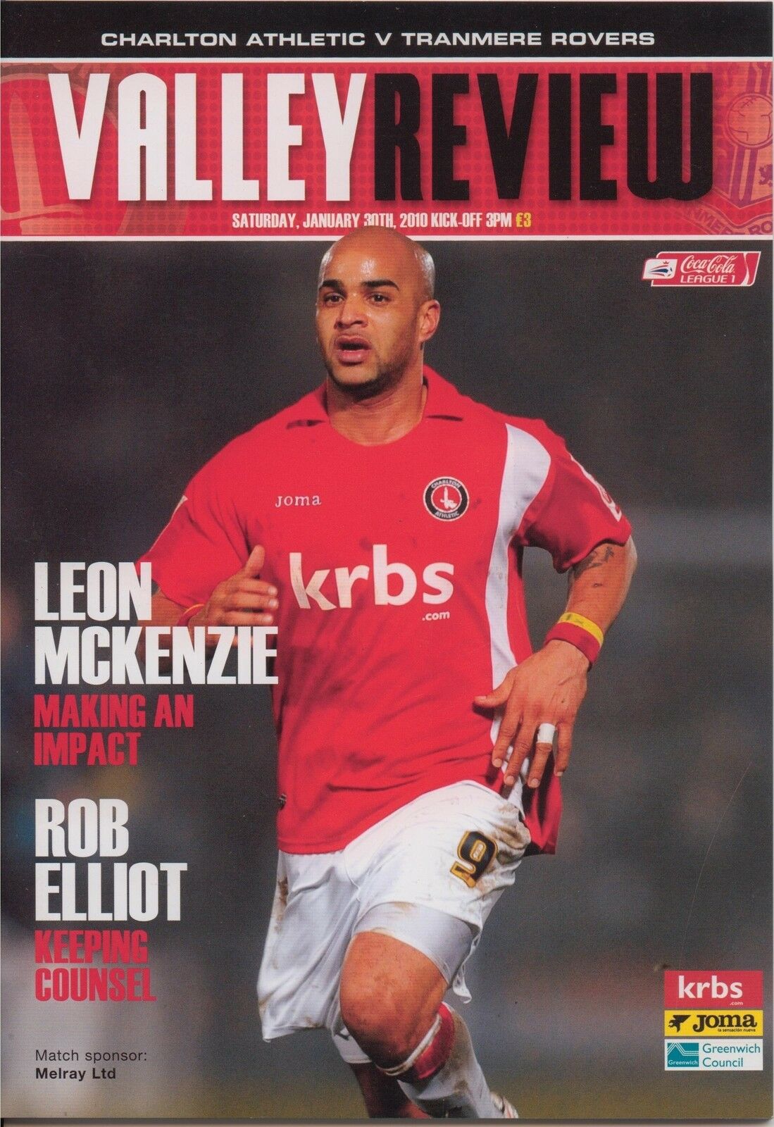 Match Programme for 30/01/2010