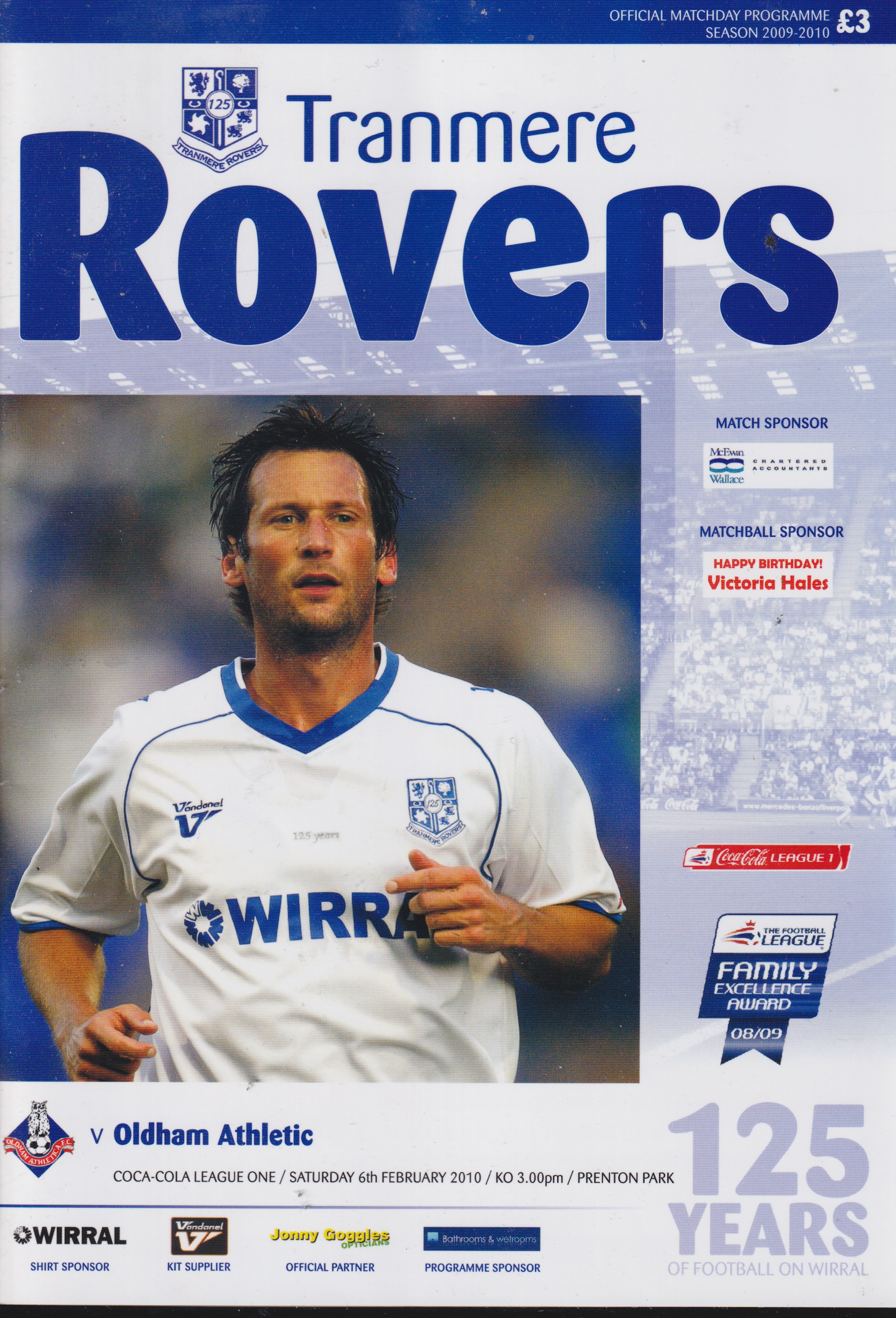 Match Programme for 06/02/2010