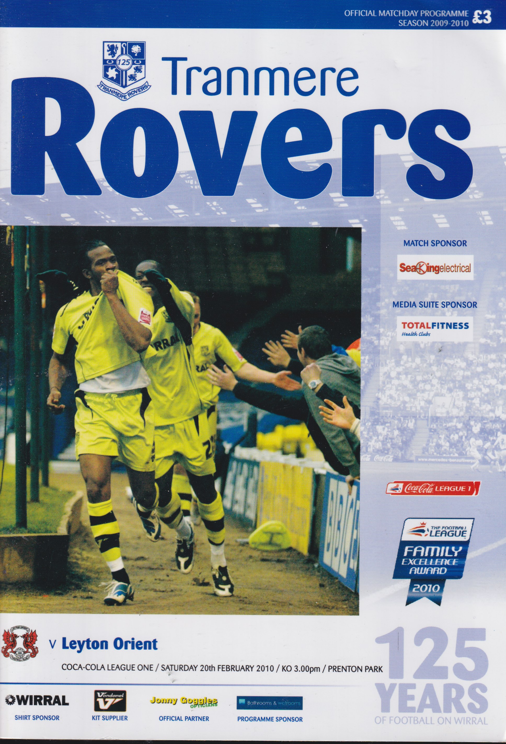 Match Programme for 20/02/2010