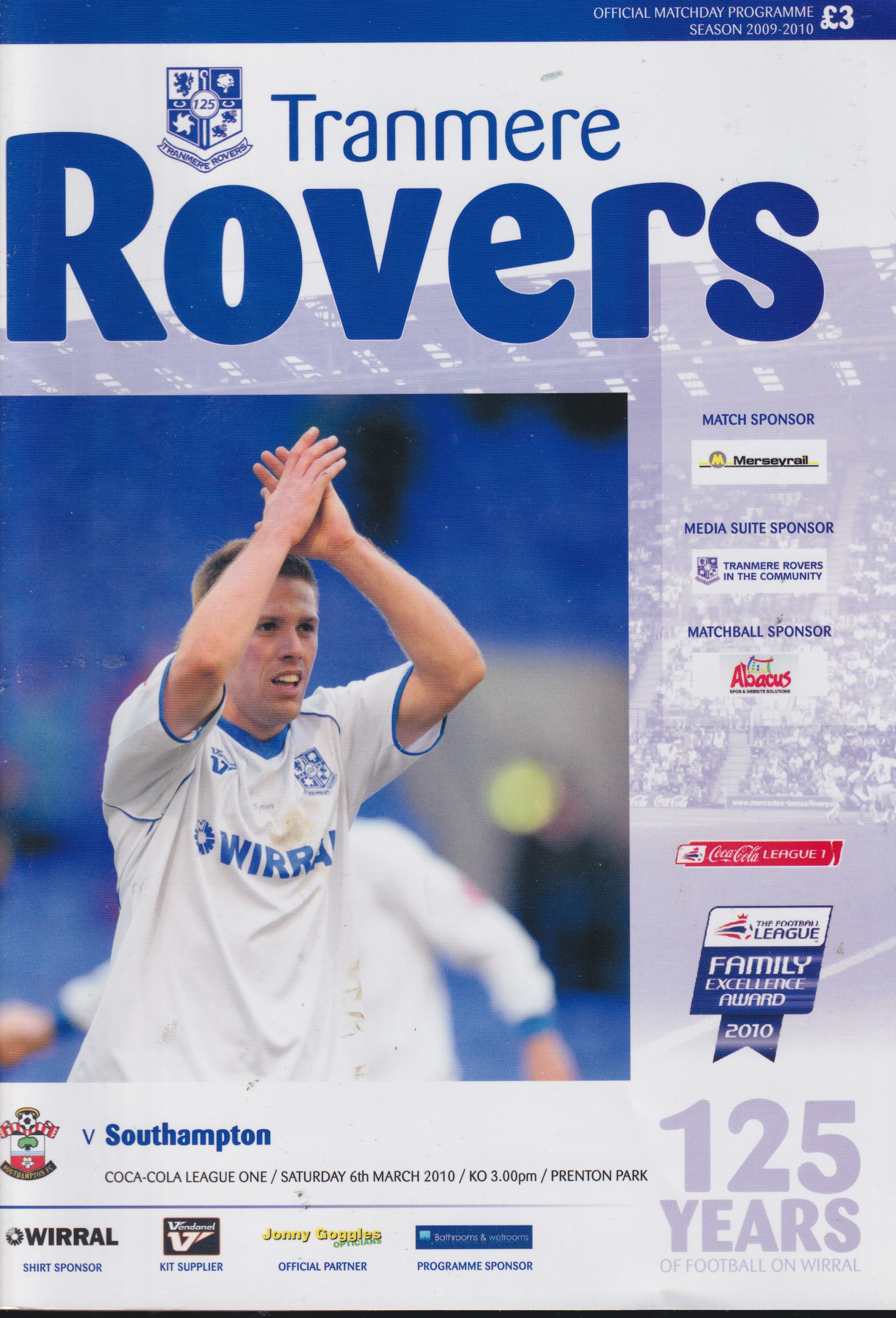 Match Programme for 06/03/2010