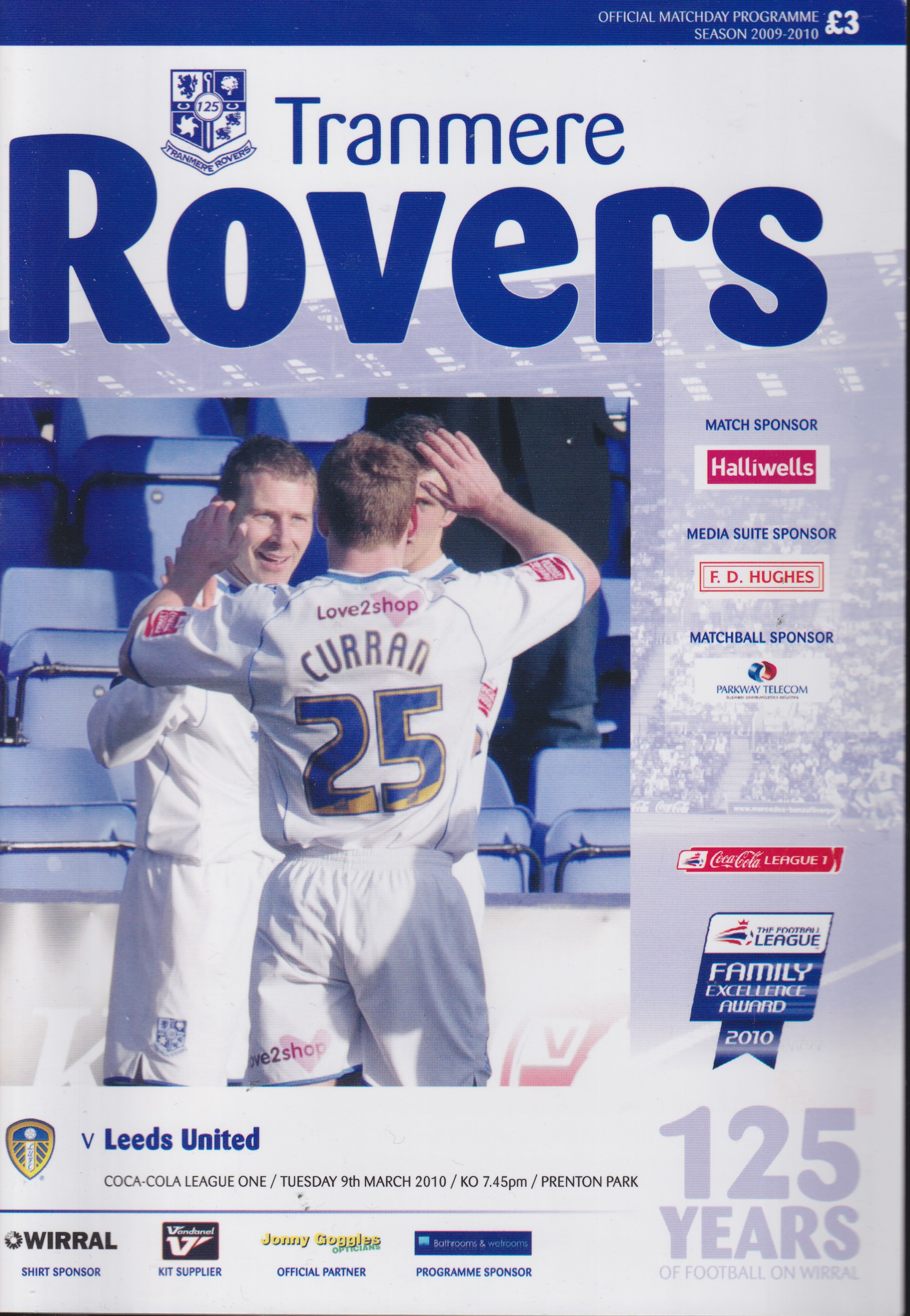 Match Programme for 09/03/2010