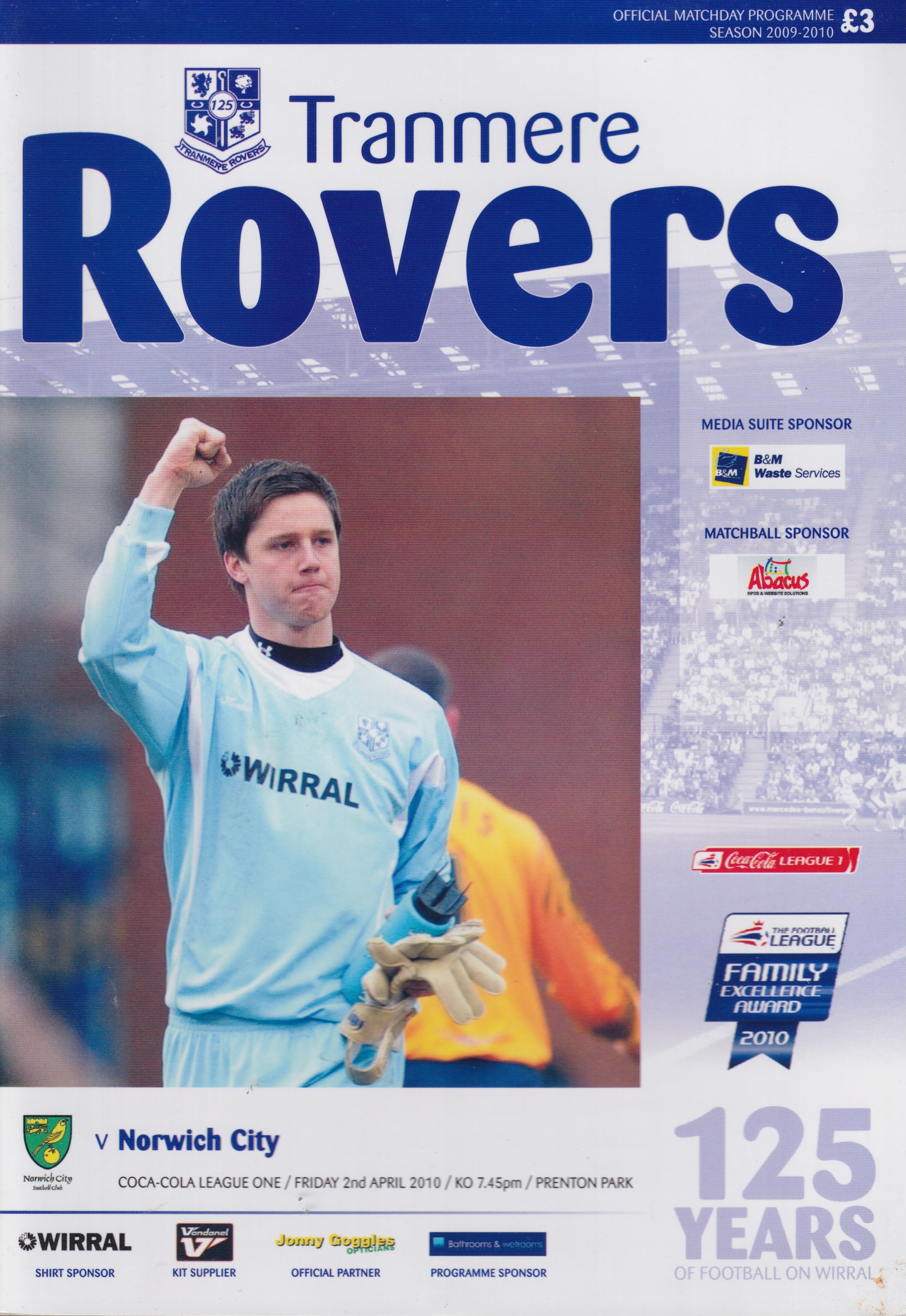 Match Programme for 02/04/2010