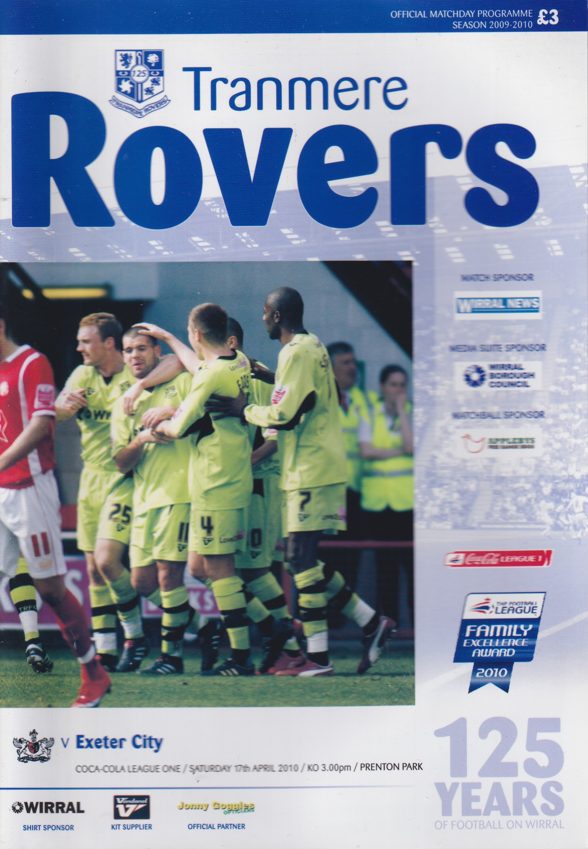 Match Programme for 17/04/2010