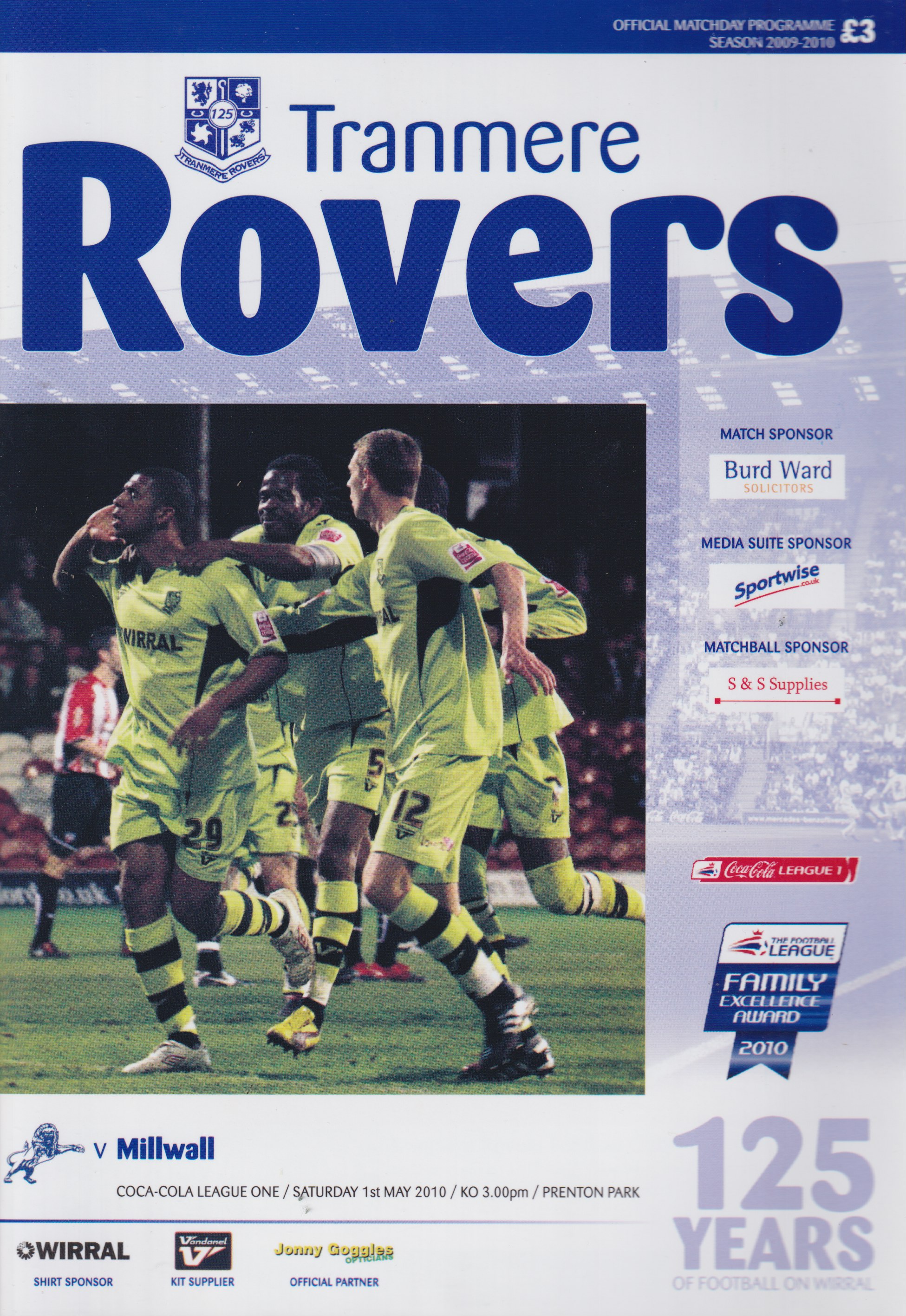 Match Programme for 01/05/2010
