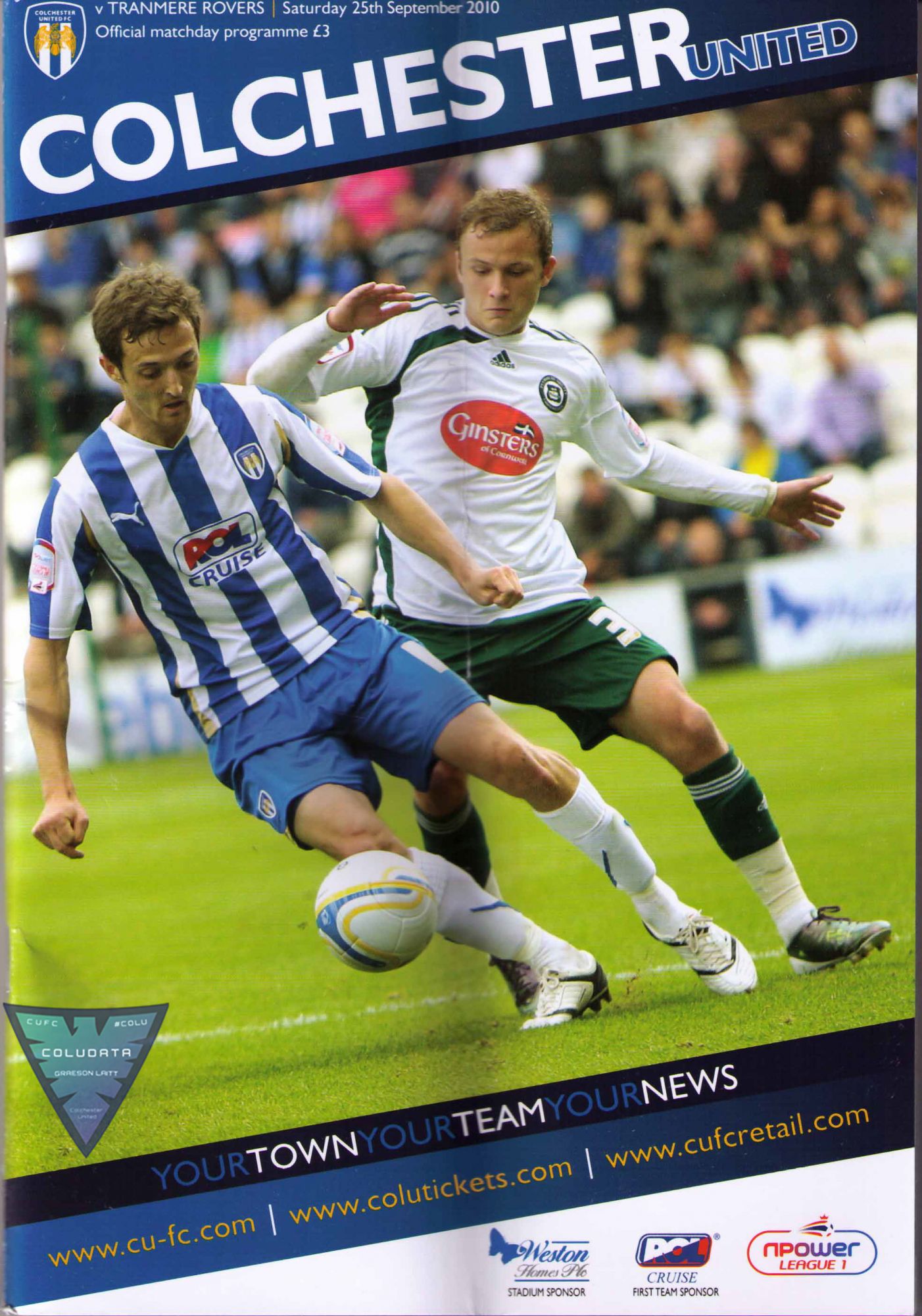 Match Programme for 25/09/2010