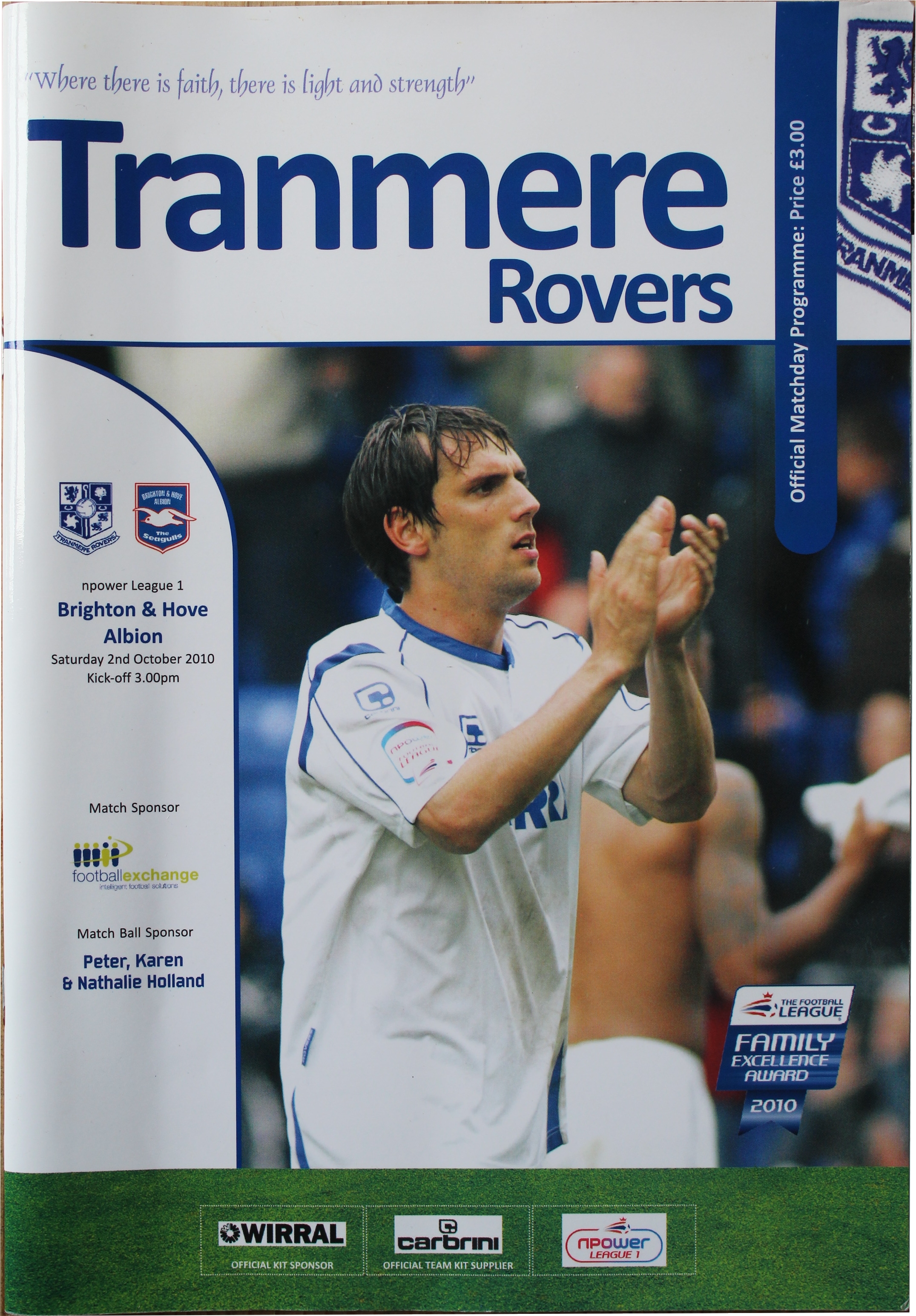 Match Programme for 02/10/2010