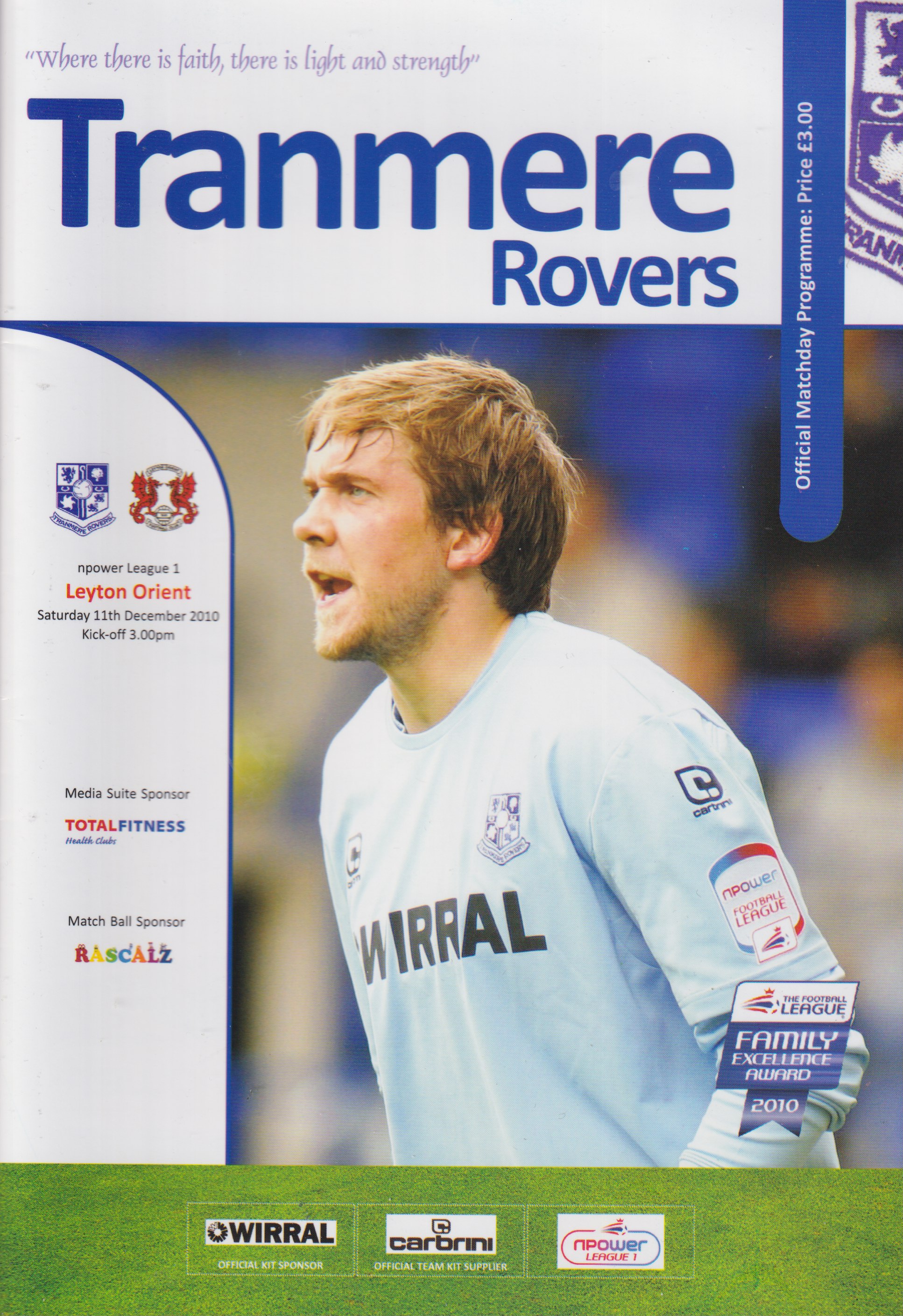 Match Programme for 11/12/2010