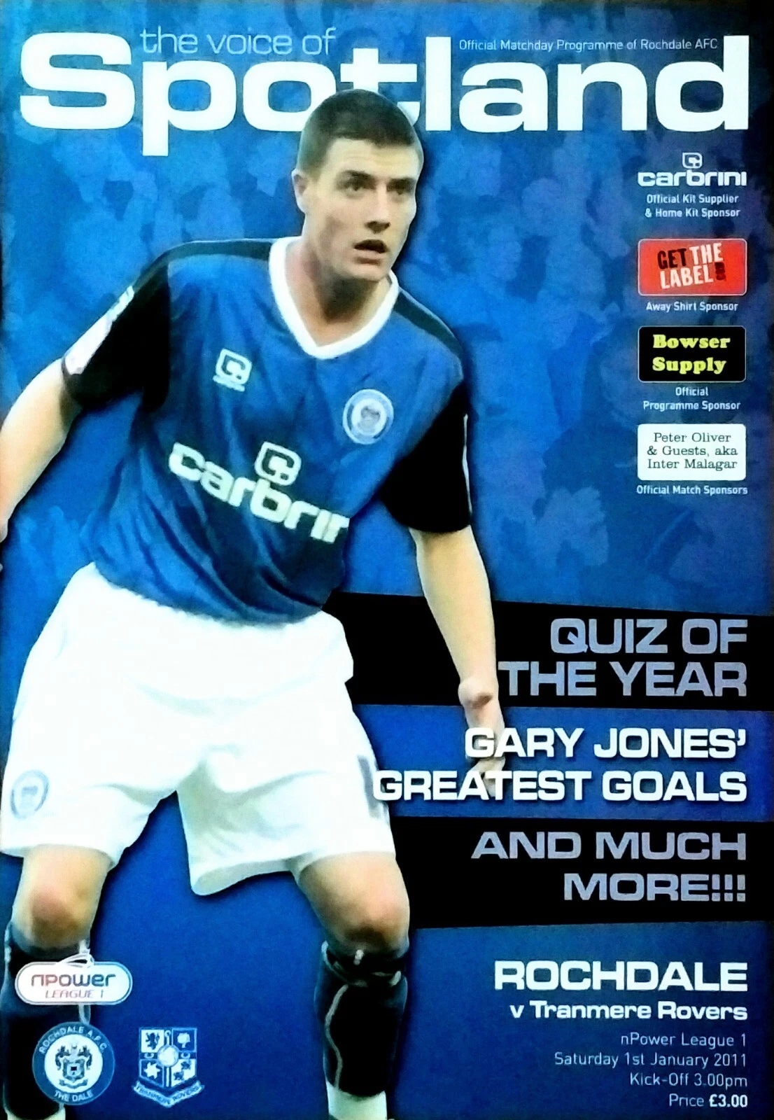 Match Programme for 01/01/2011