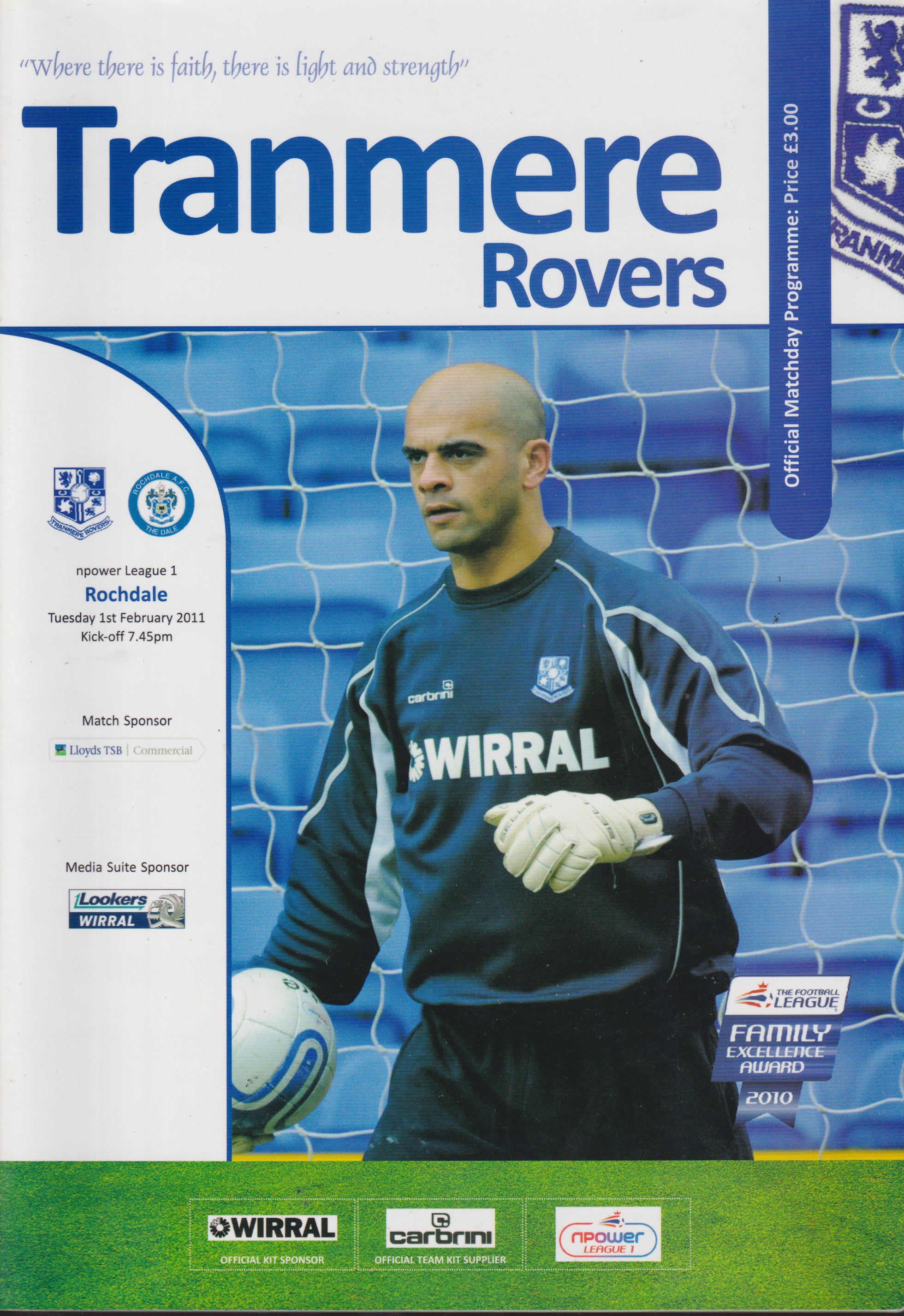 Match Programme for 01/02/2011