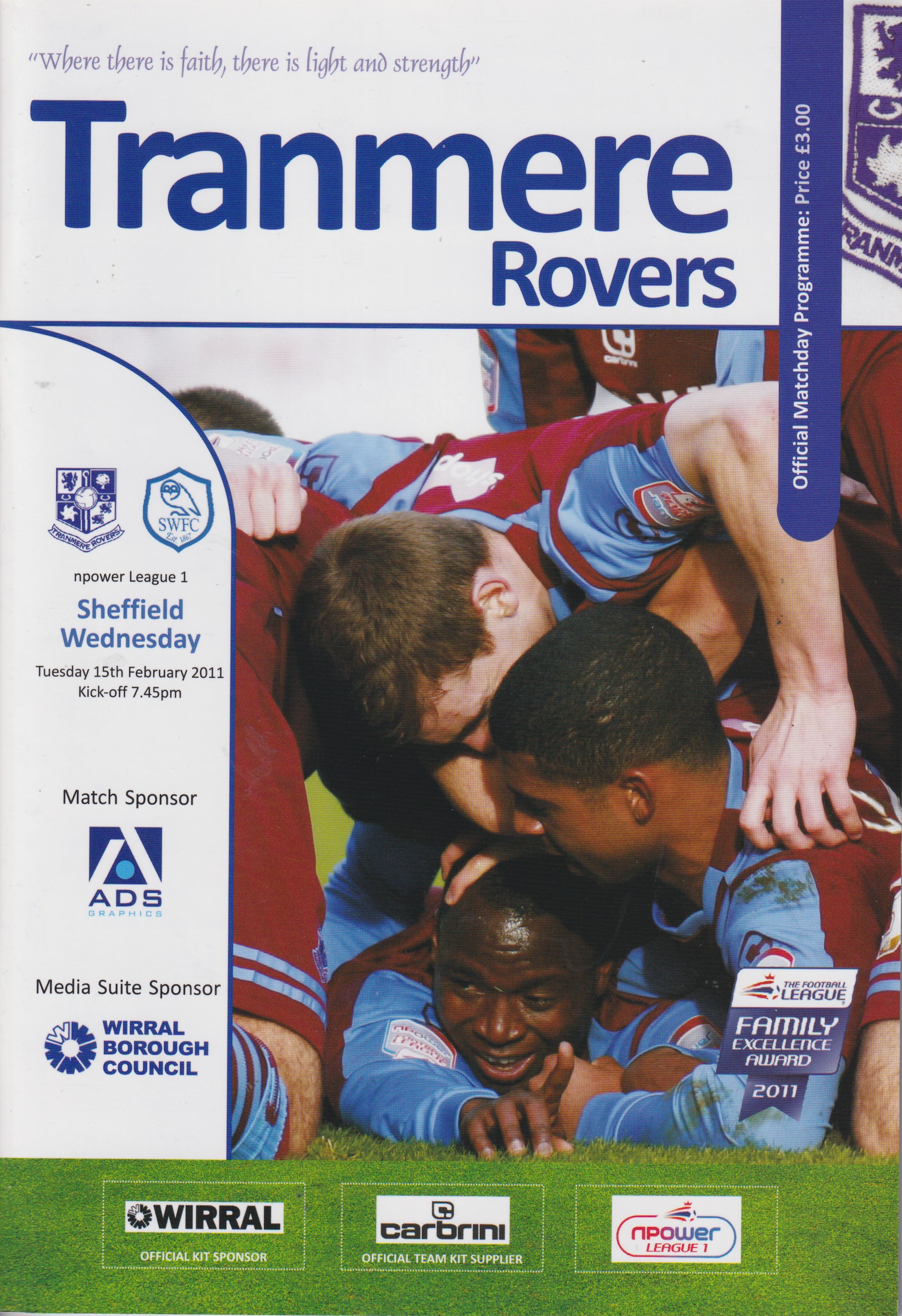 Match Programme for 15/02/2011
