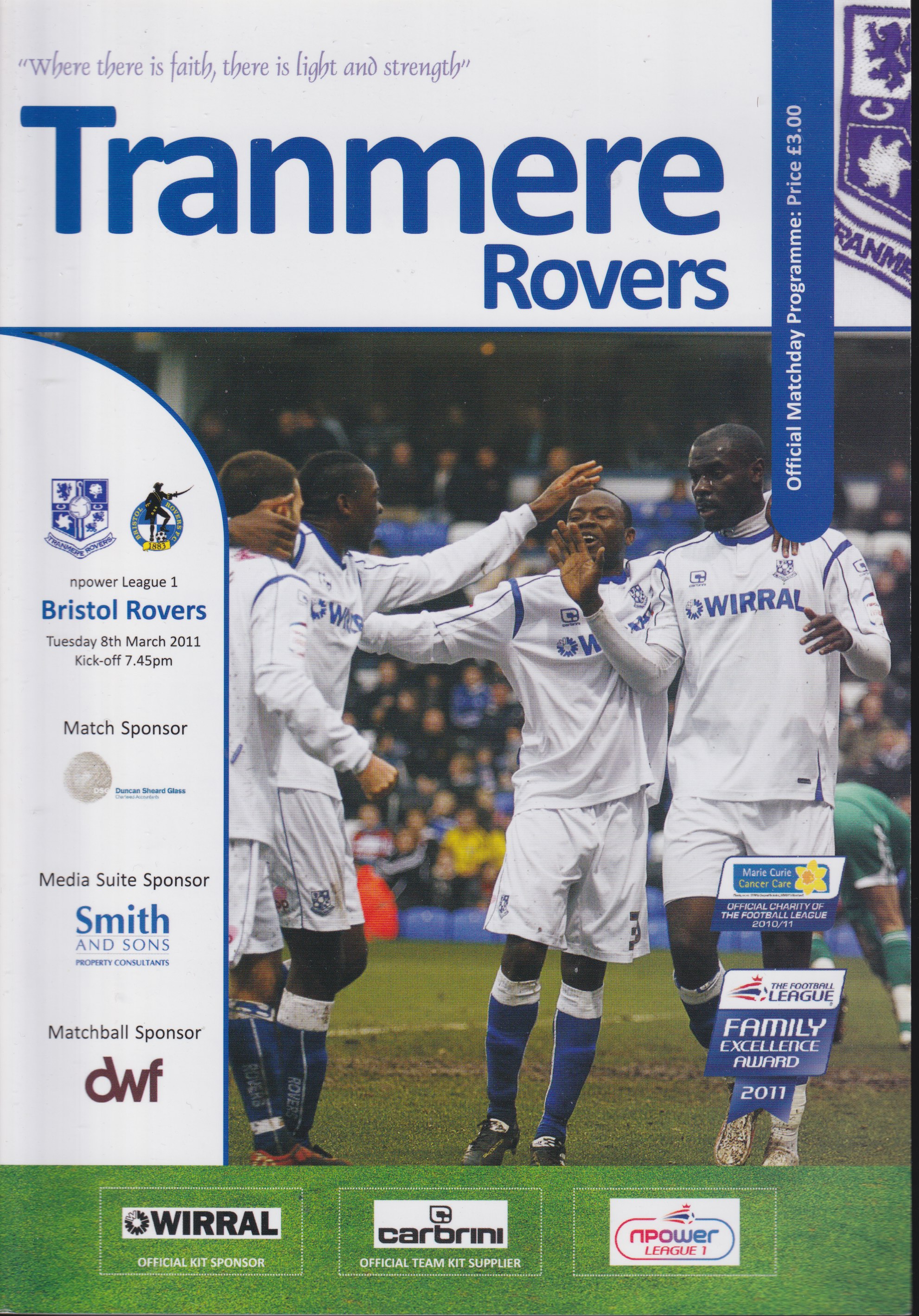 Match Programme for 08/03/2011