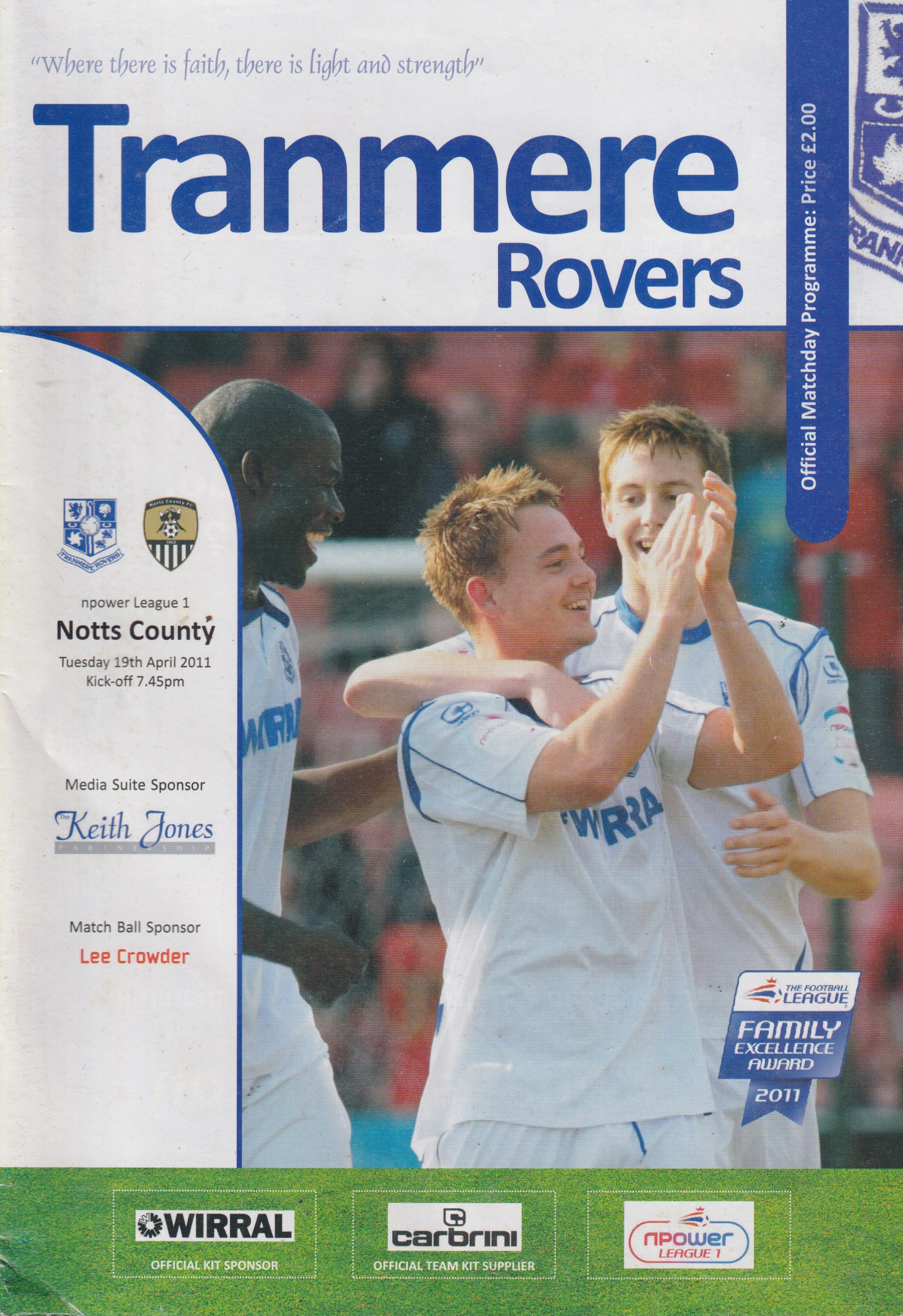 Match Programme for 19/04/2011