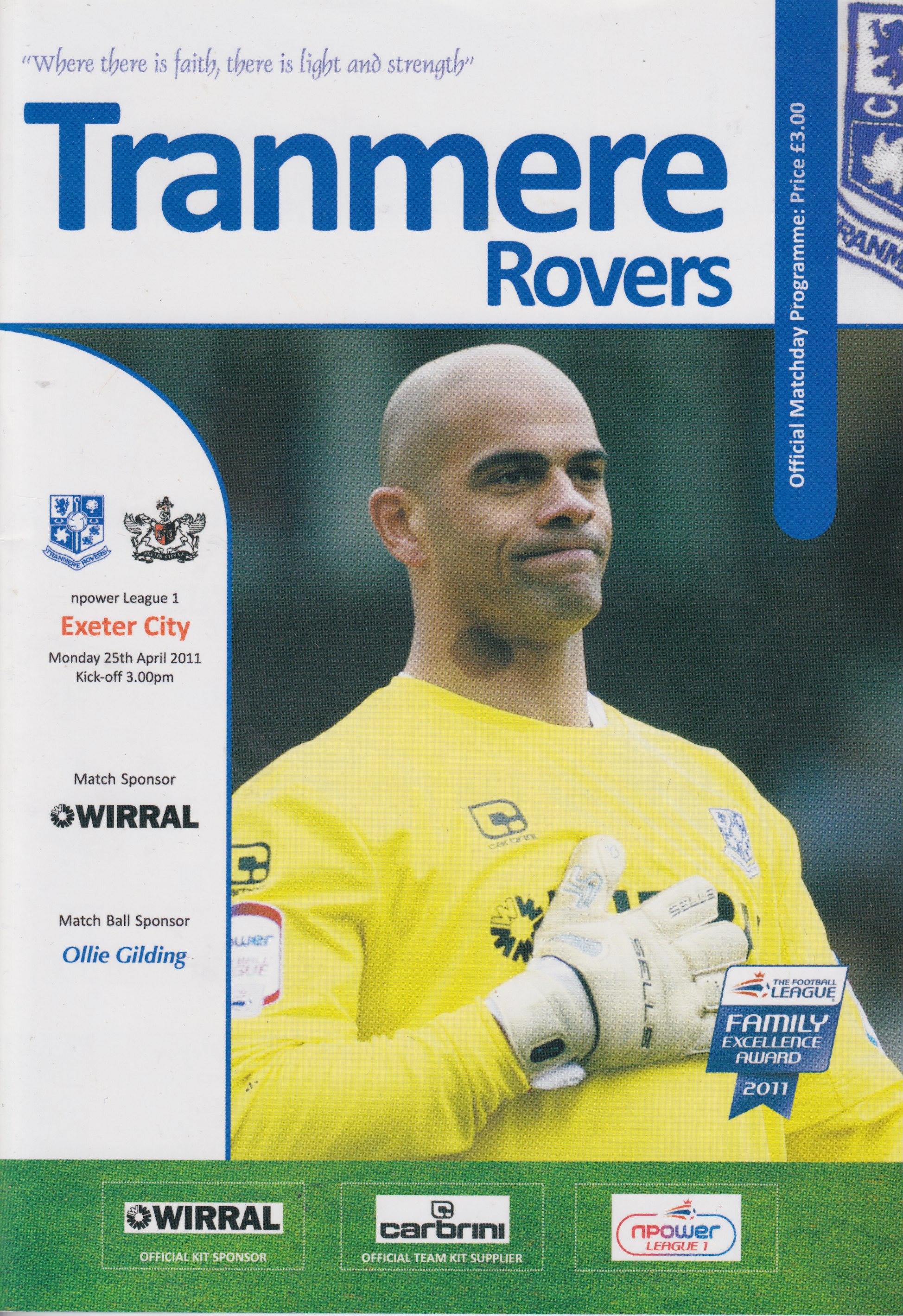 Match Programme for 25/04/2011