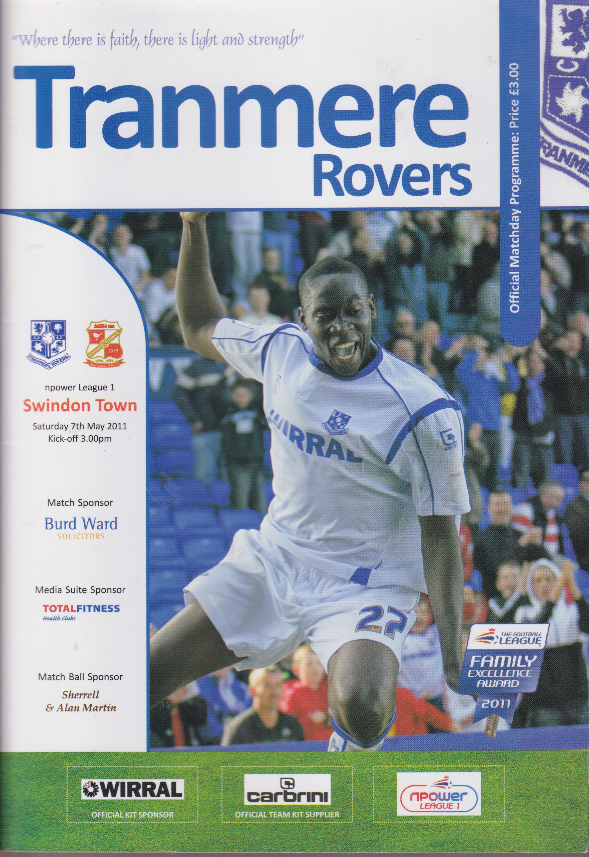 Match Programme for 07/05/2011