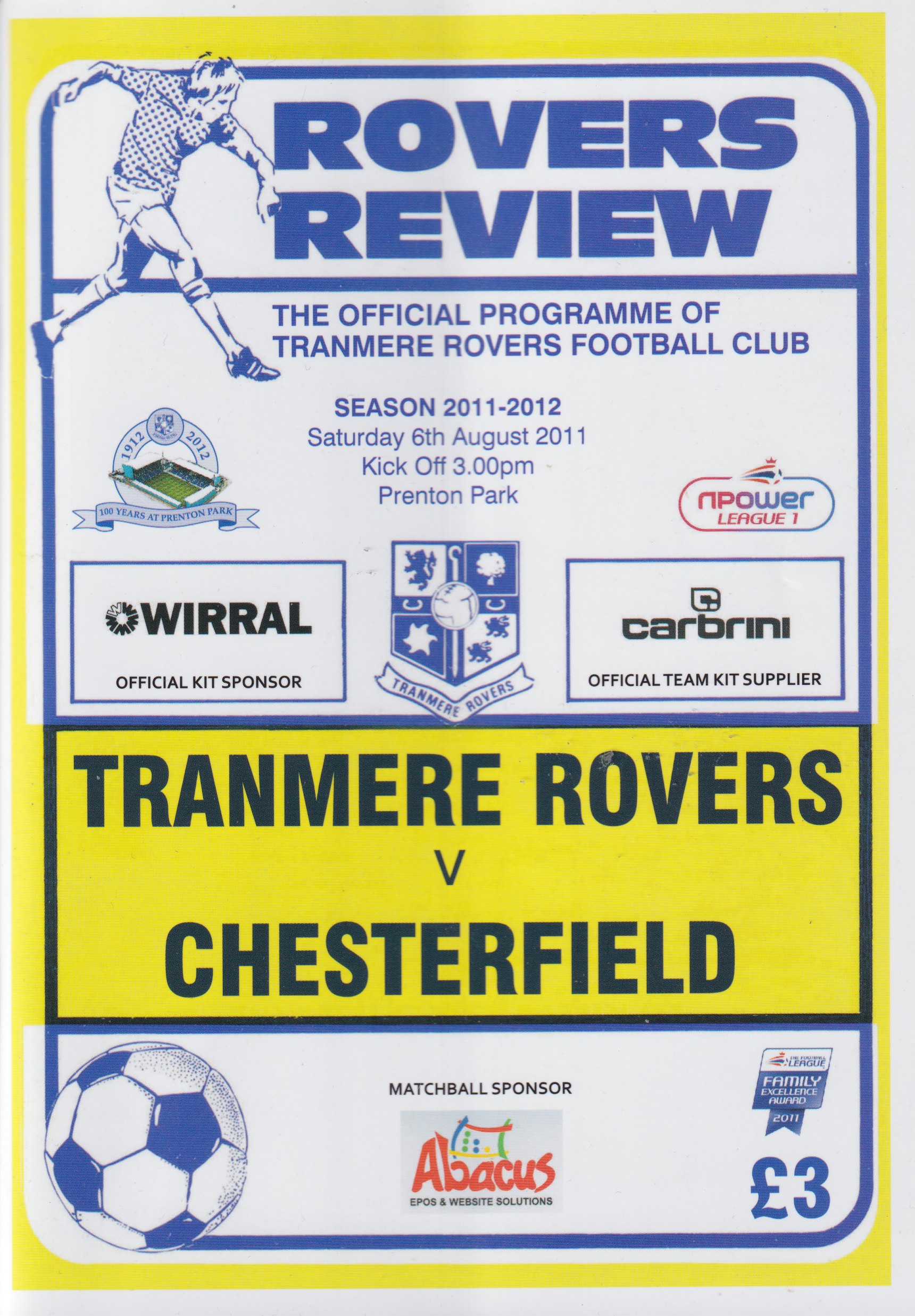Match Programme for 06/08/2011