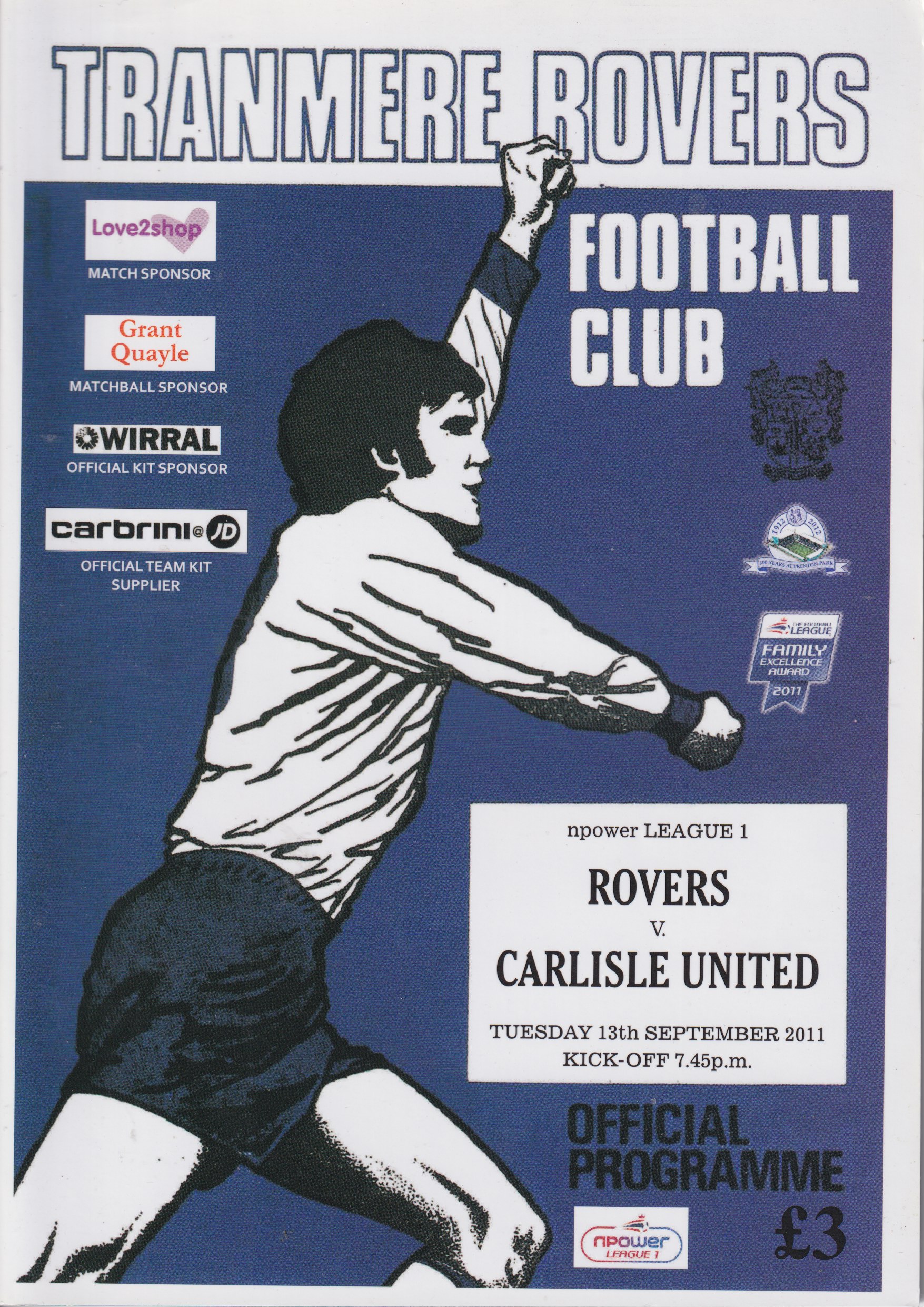 Match Programme for 13/09/2011