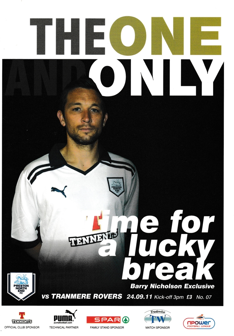 Match Programme for 24/09/2011