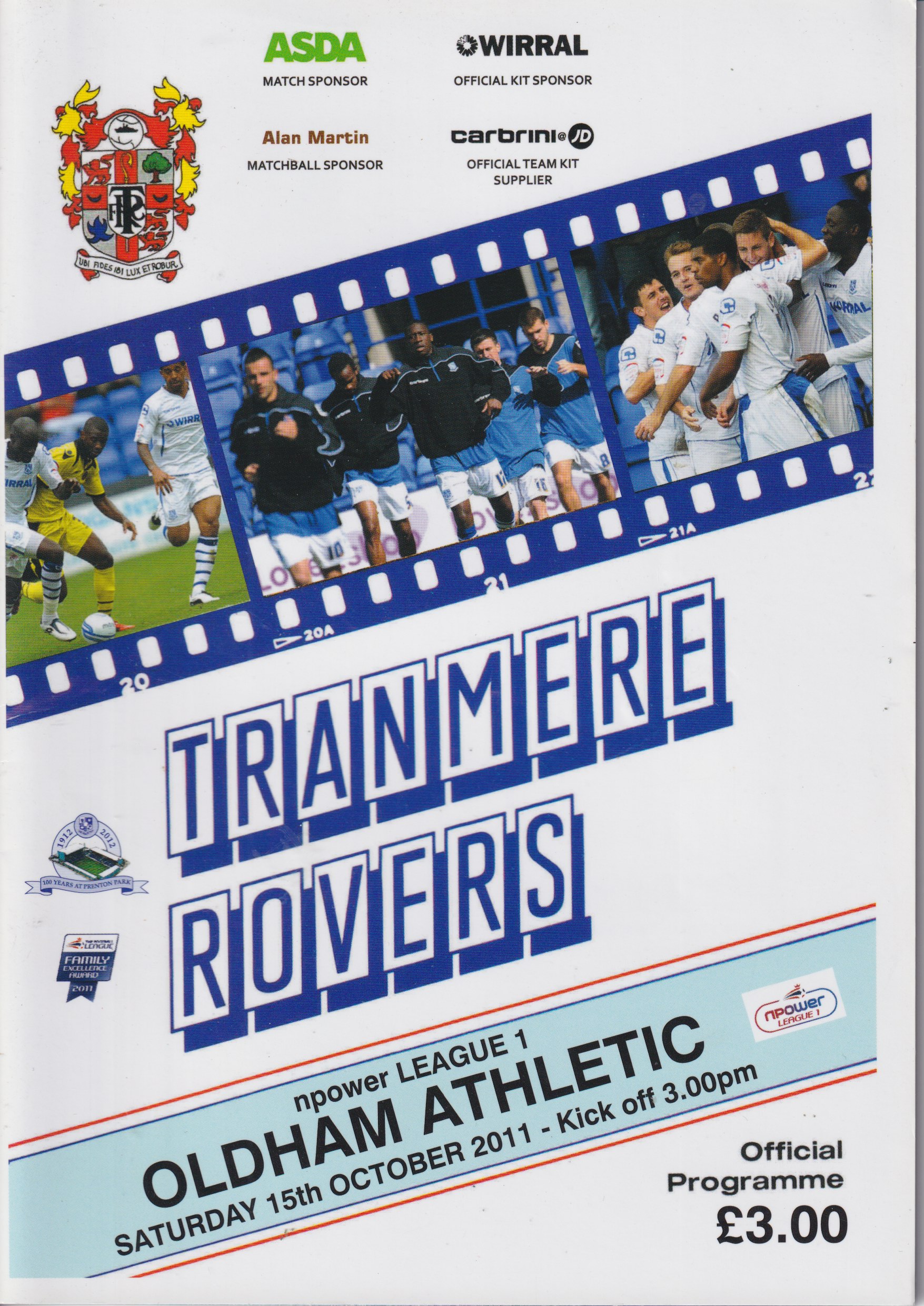 Match Programme for 15/10/2011