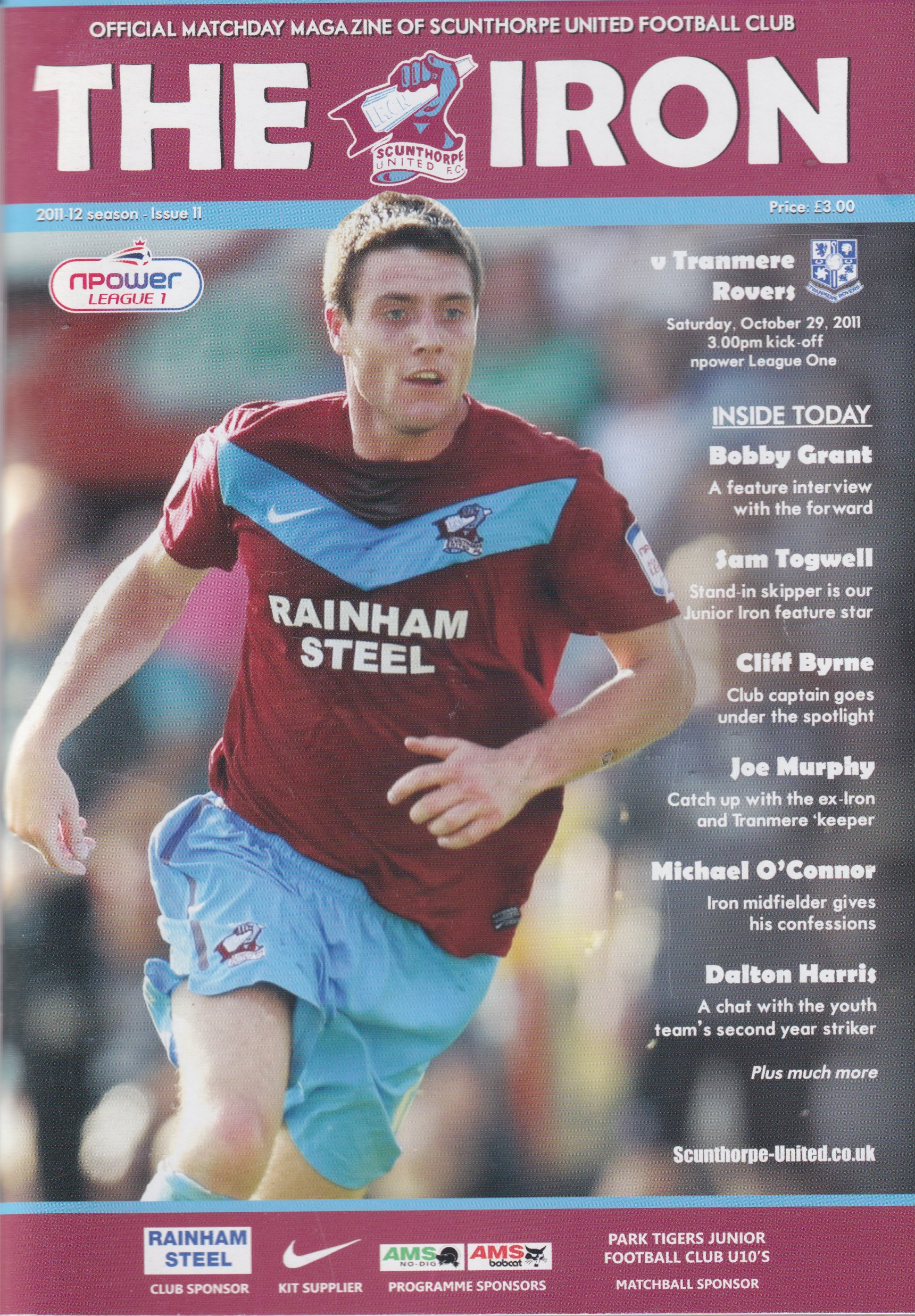 Match Programme for 29/10/2011