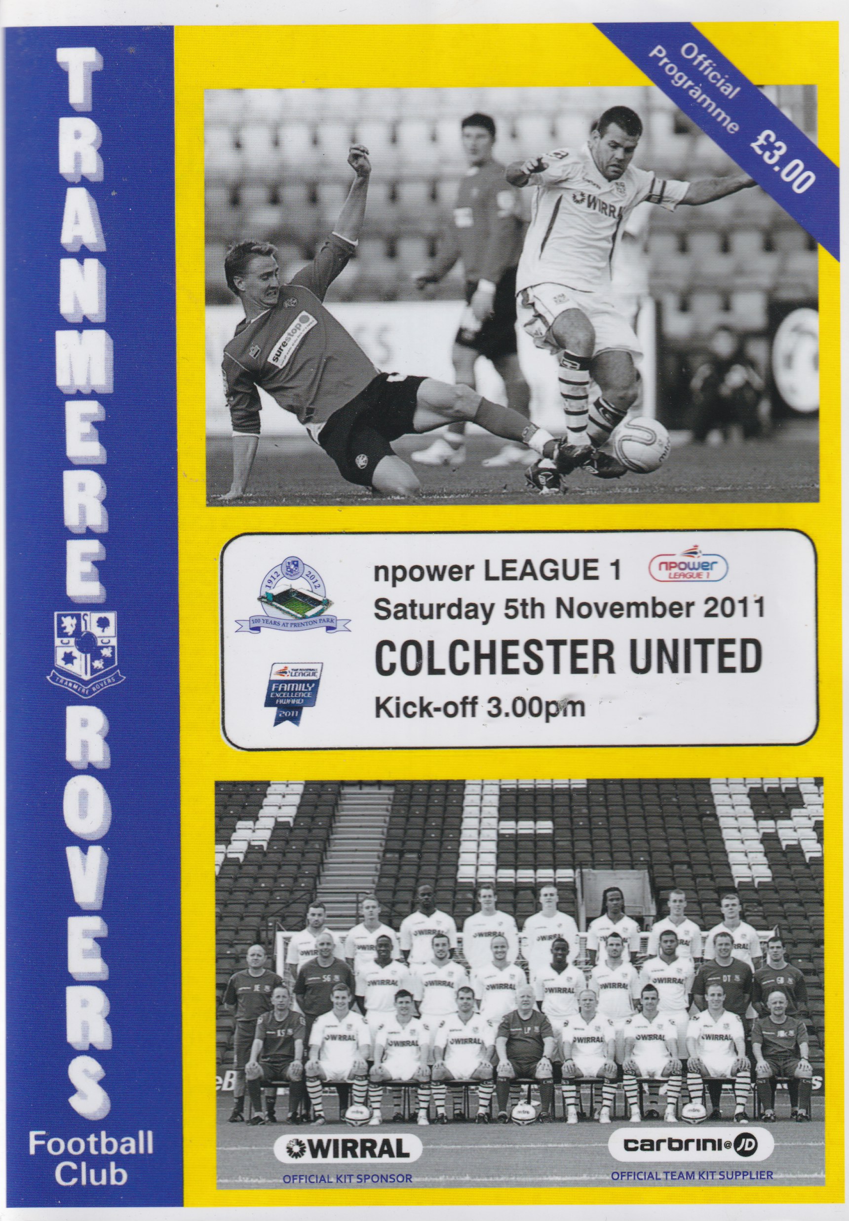 Match Programme for 05/11/2011