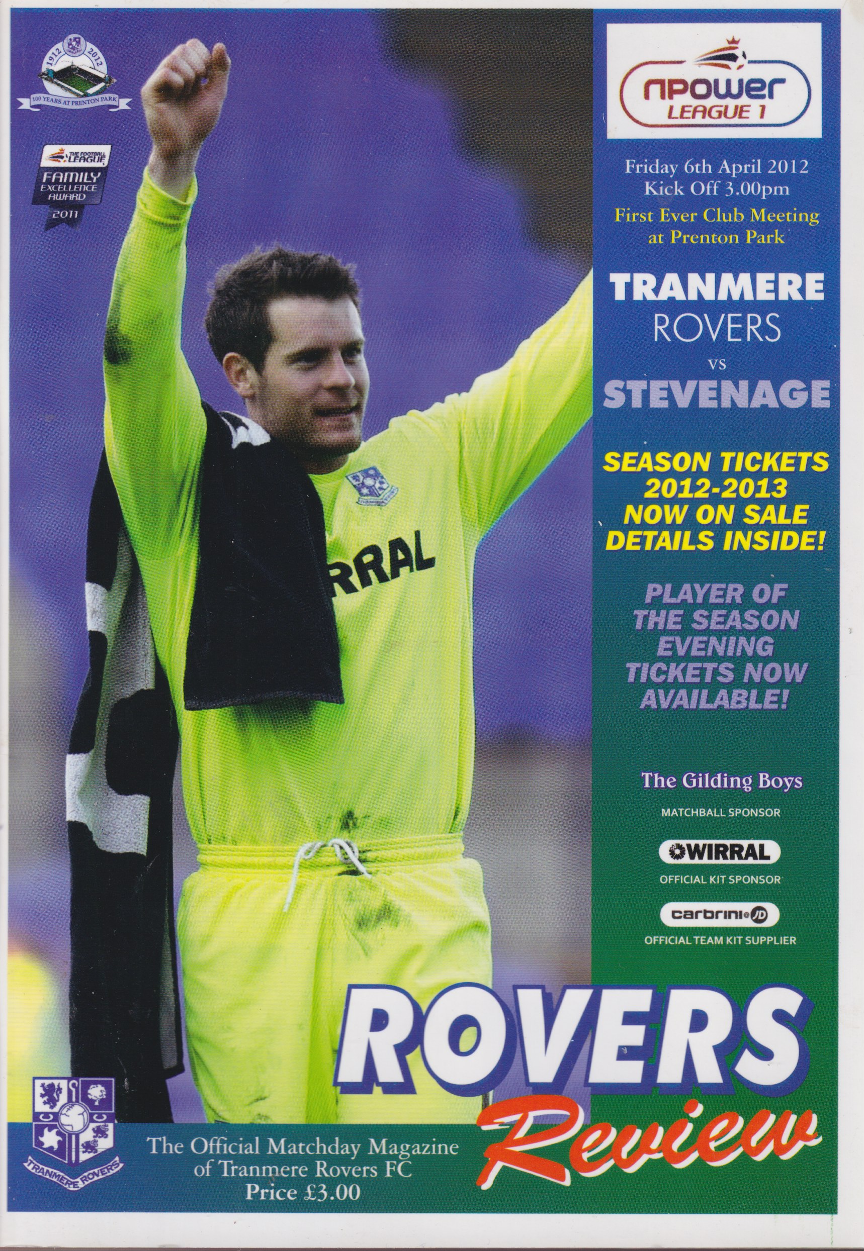 Match Programme for 06/04/2012