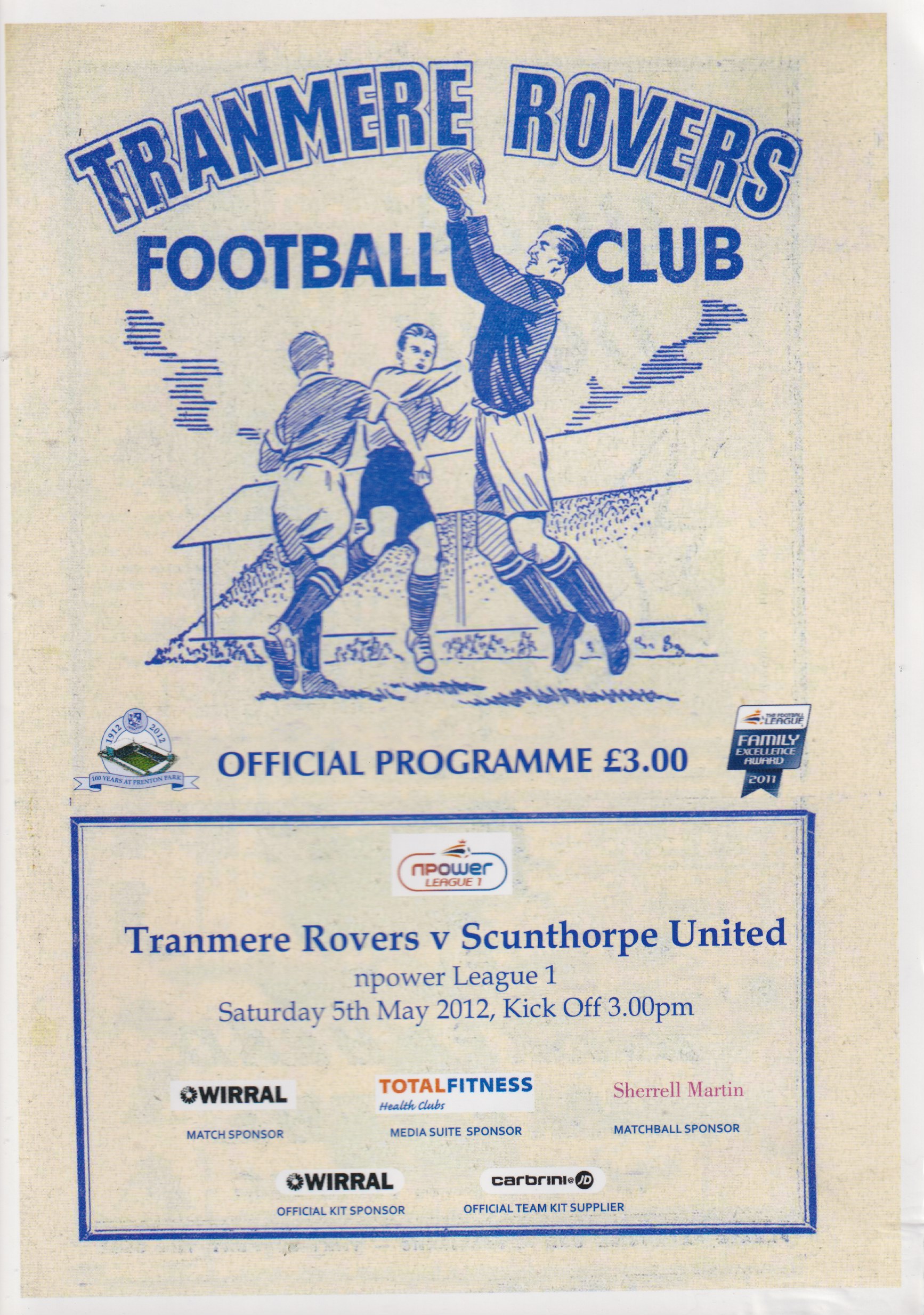 Match Programme for 05/05/2012