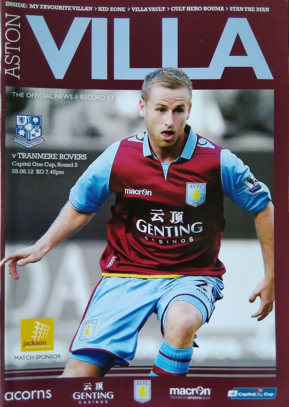 Match Programme for 28/08/2012