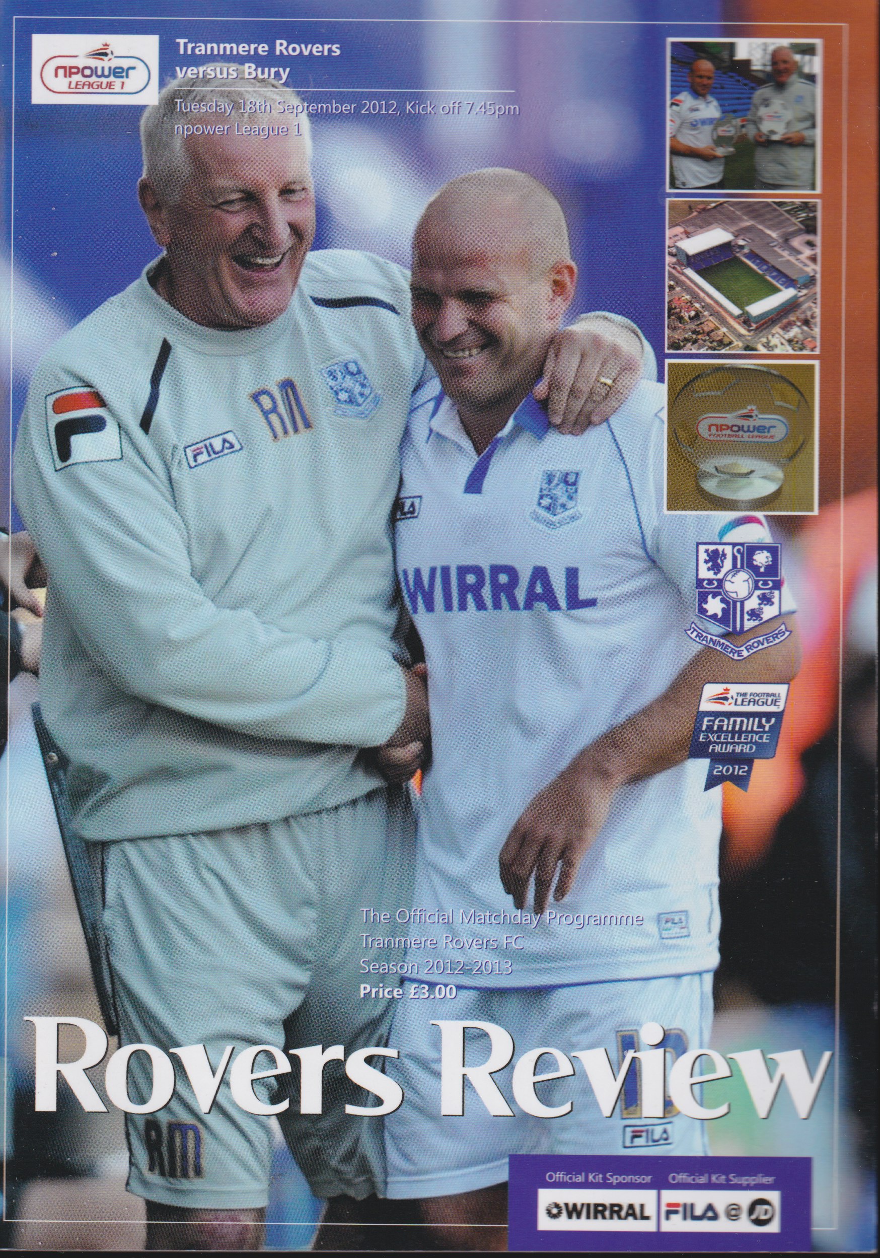 Match Programme for 18/09/2012