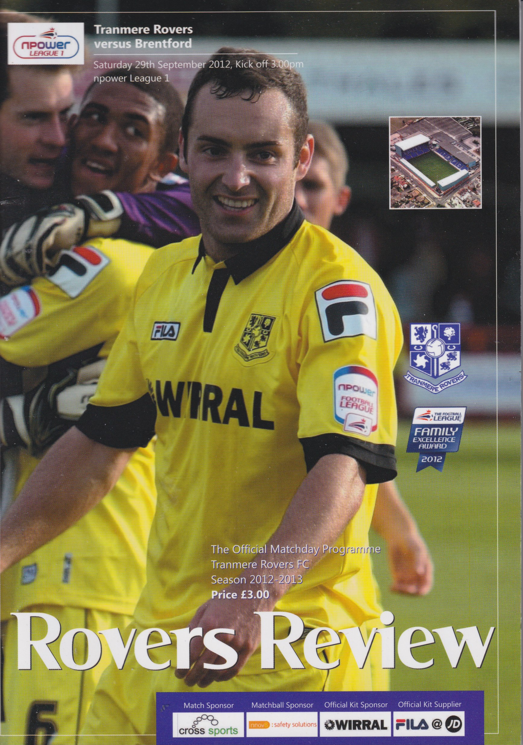 Match Programme for 29/09/2012