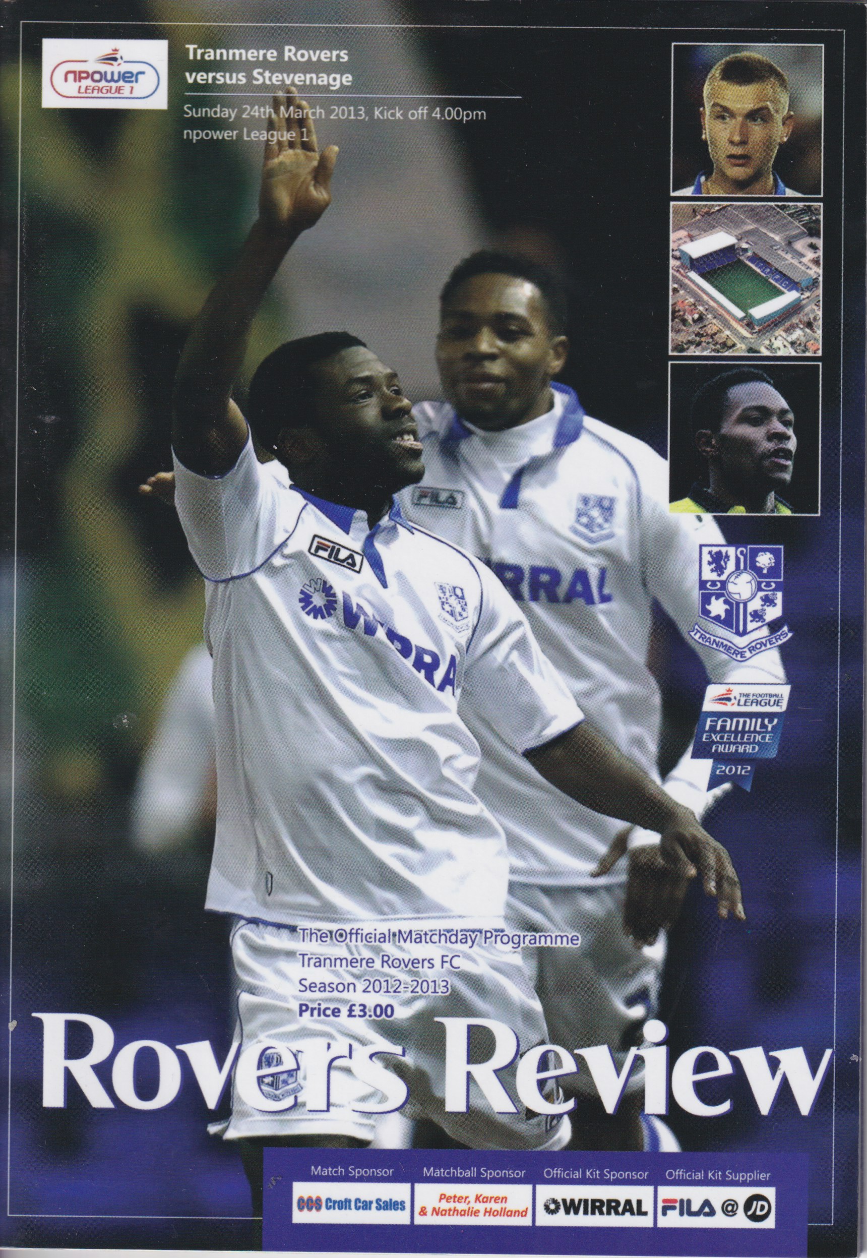 Match Programme for 24/03/2013
