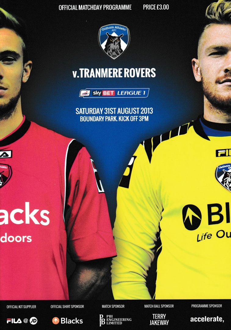 Match Programme for 31/08/2013