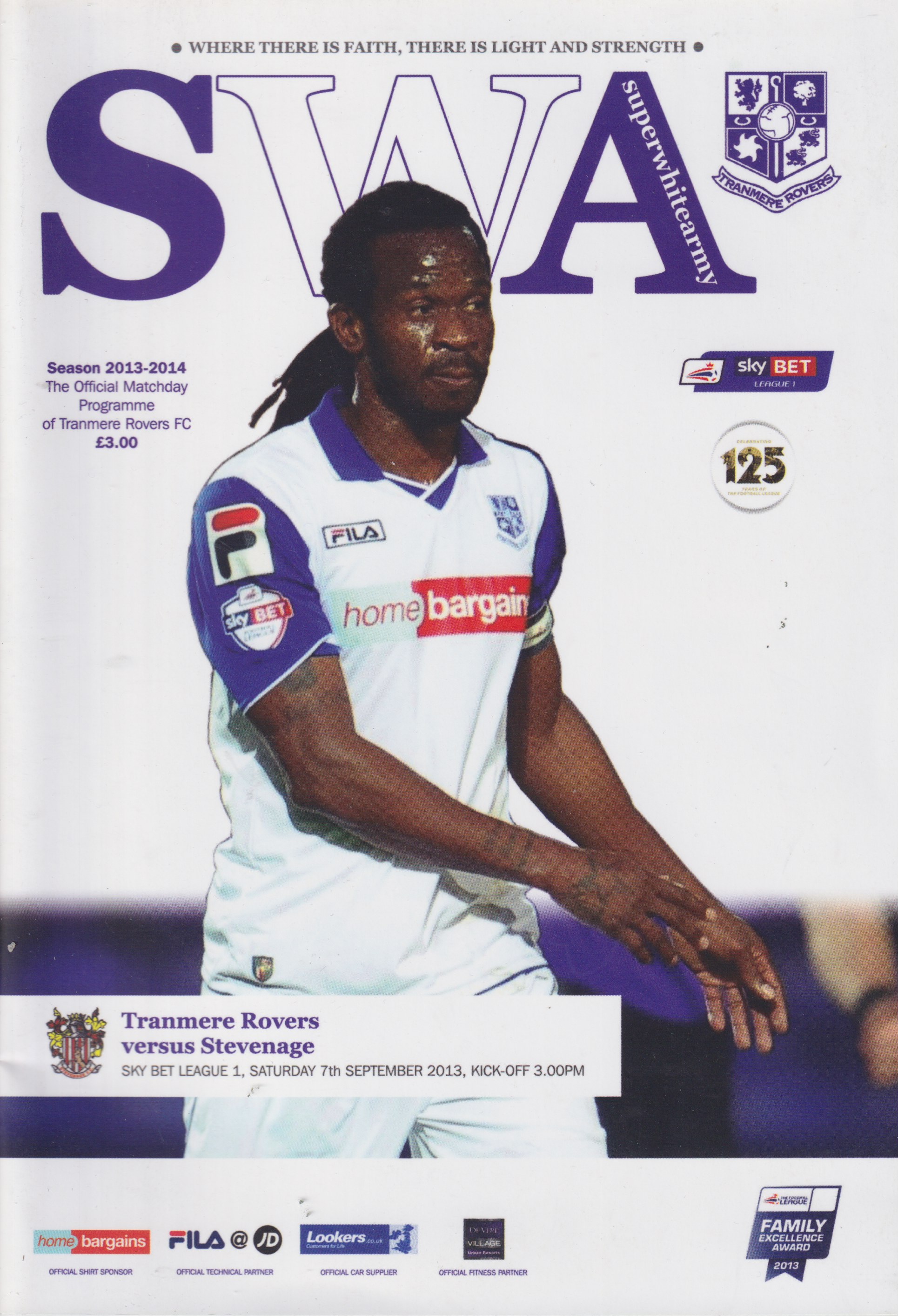 Match Programme for 07/09/2013