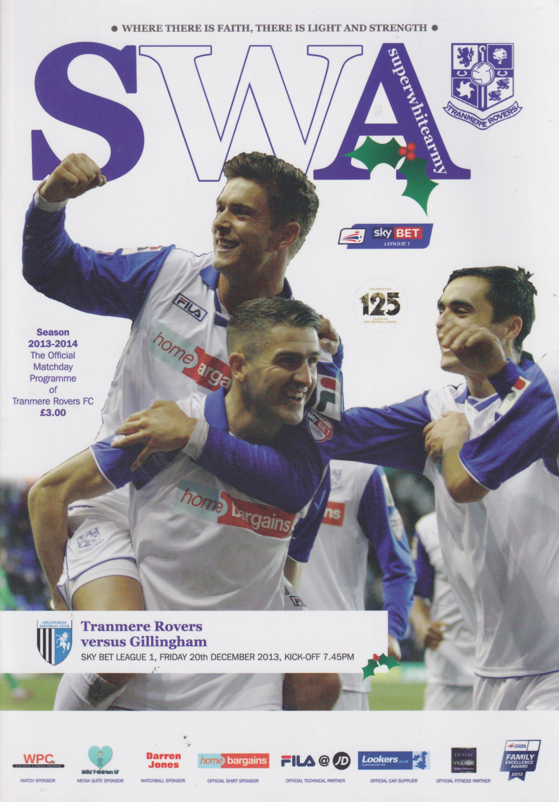 Match Programme for 20/12/2013