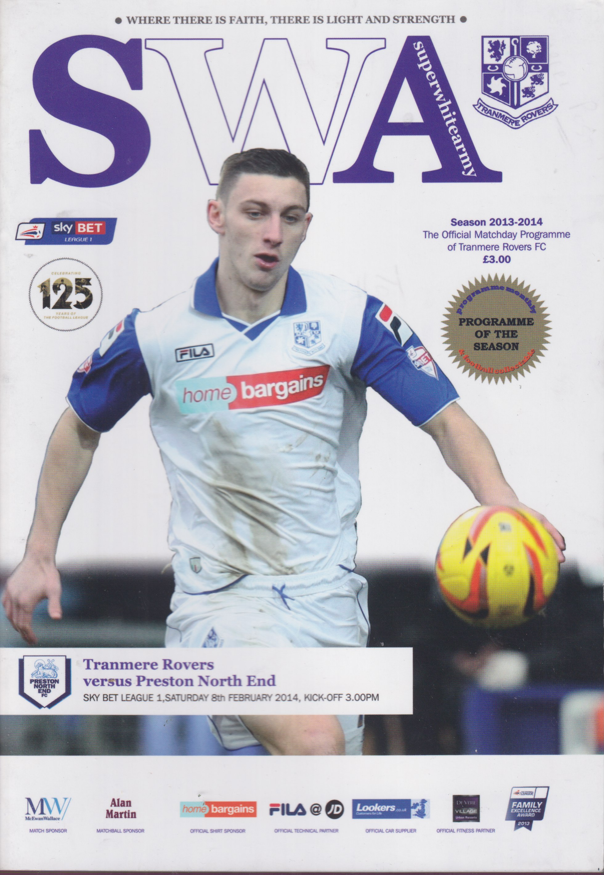 Match Programme for 08/02/2014