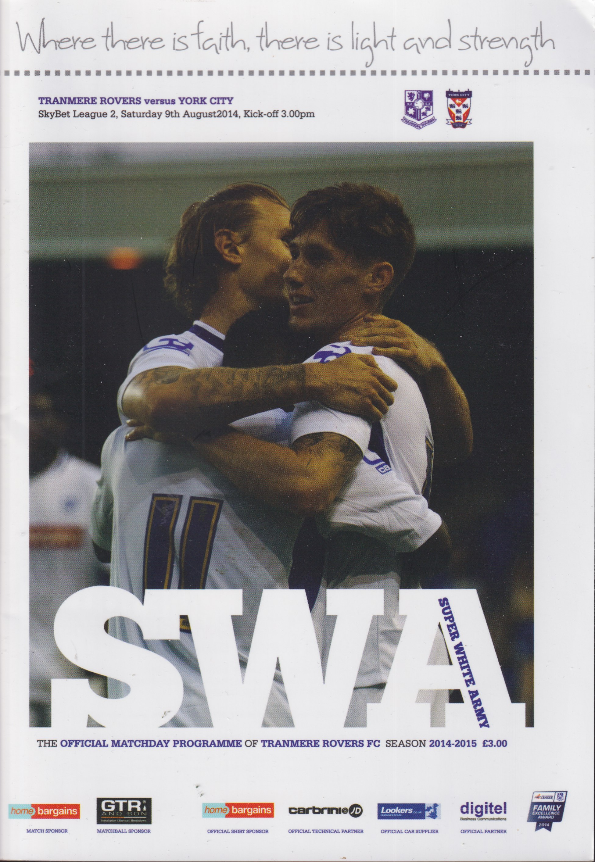 Match Programme for 09/08/2014