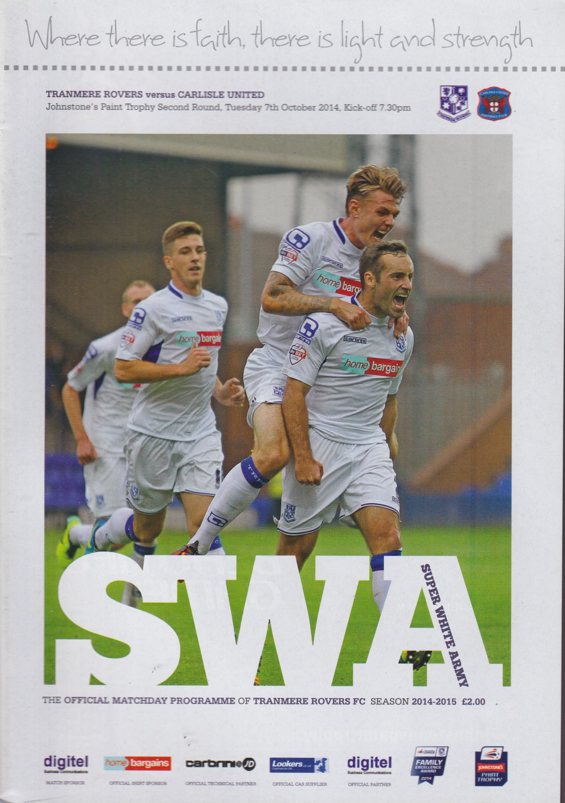 Match Programme for 07/10/2014