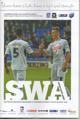 Match Programme for 11/10/2014