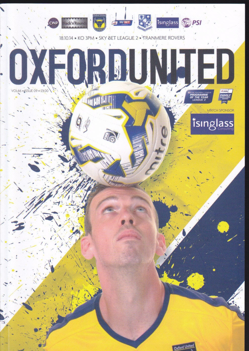 Match Programme for 18/10/2014