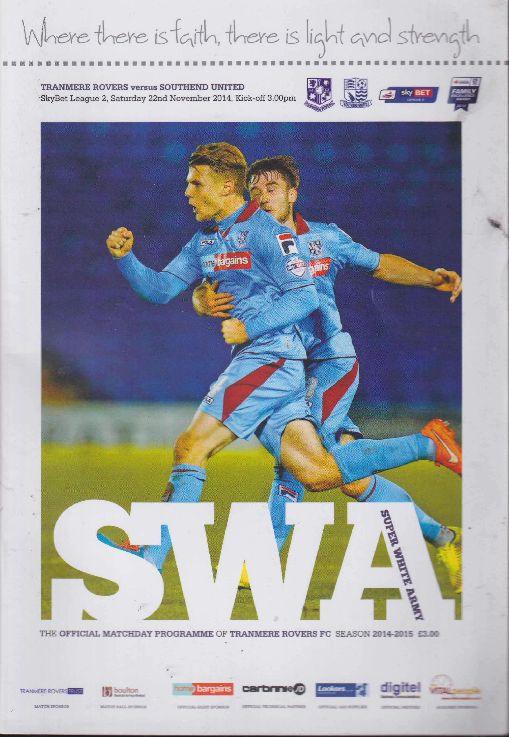 Match Programme for 22/11/2014
