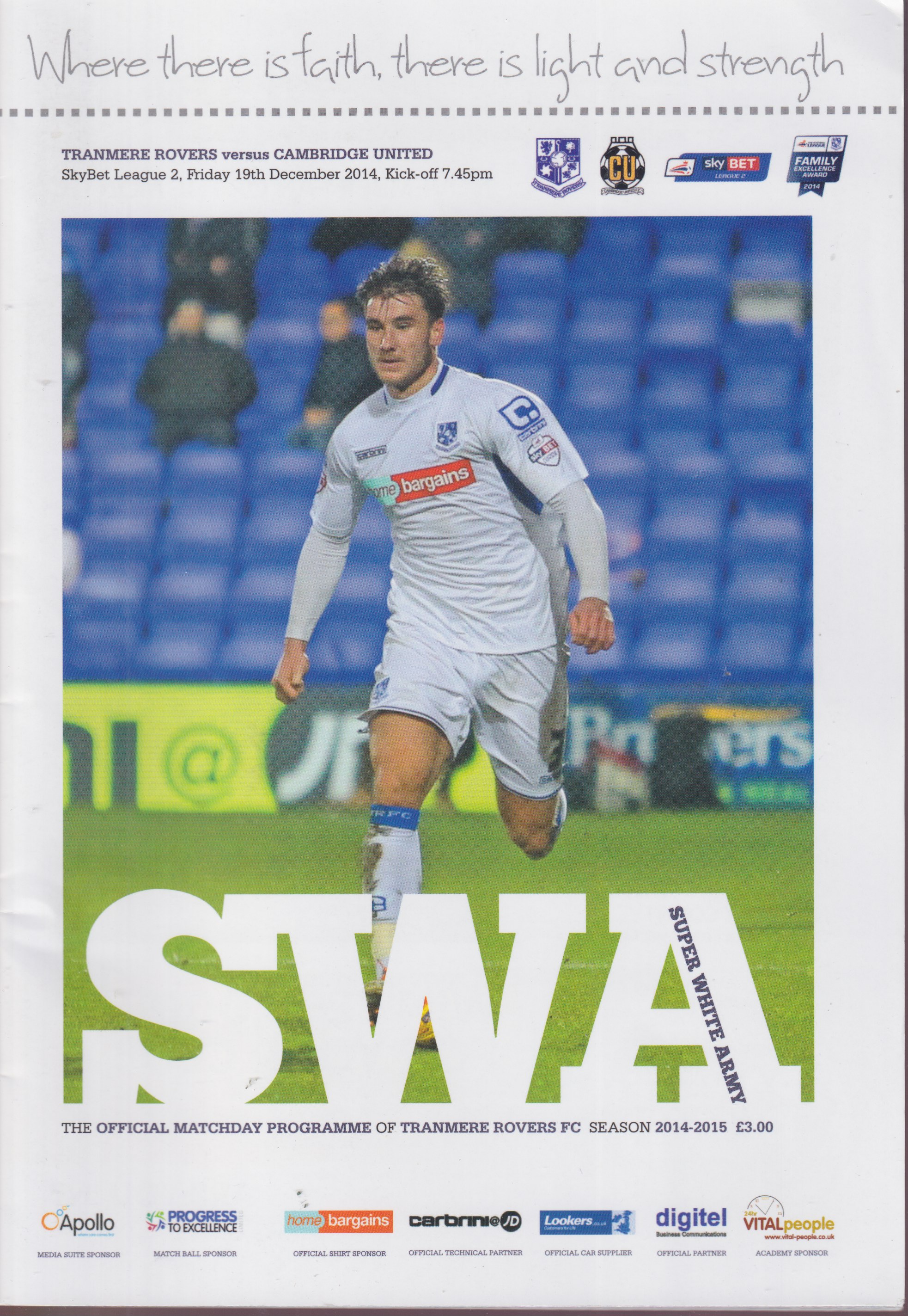 Match Programme for 19/12/2014