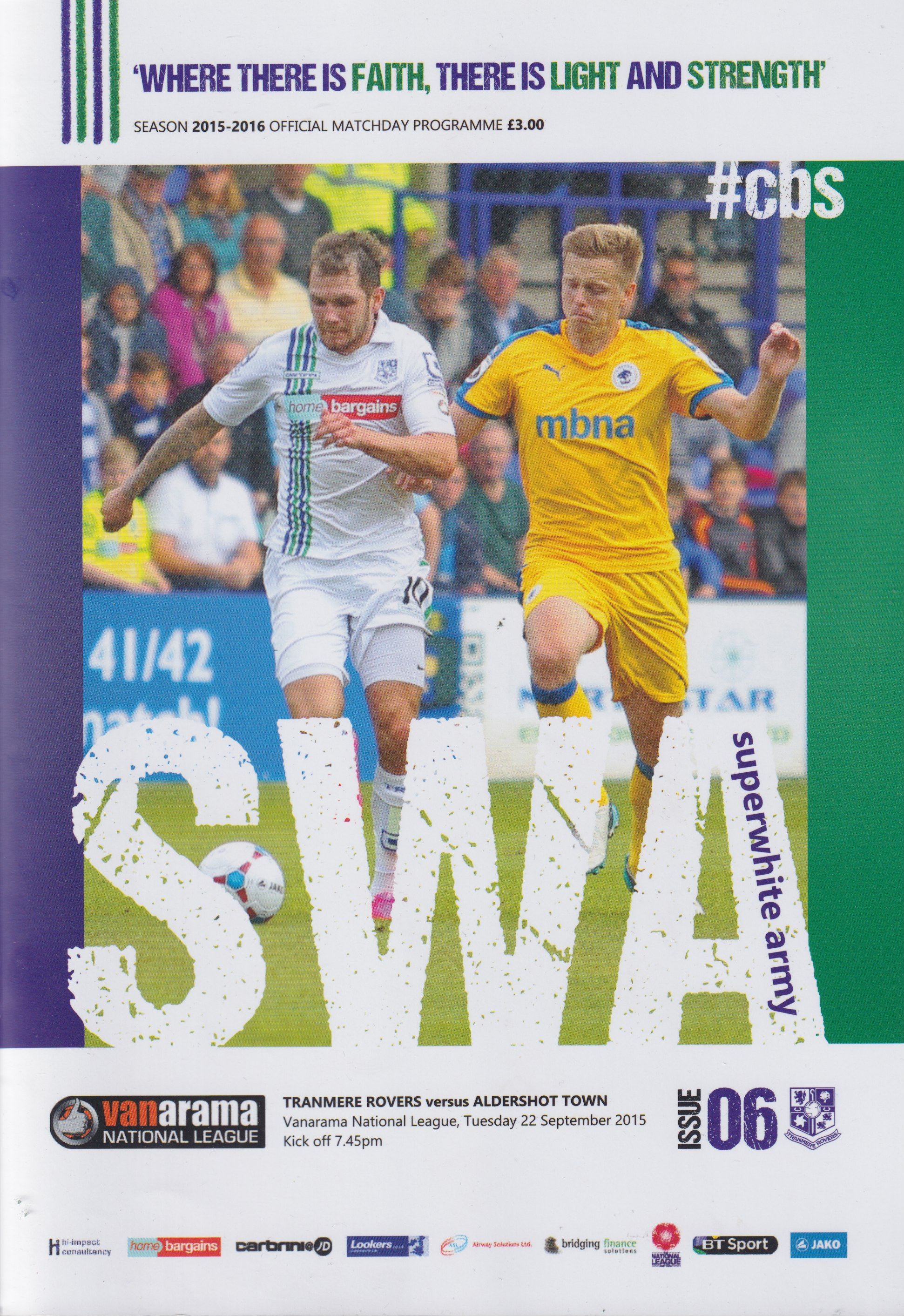 Match Programme for 22/09/2015