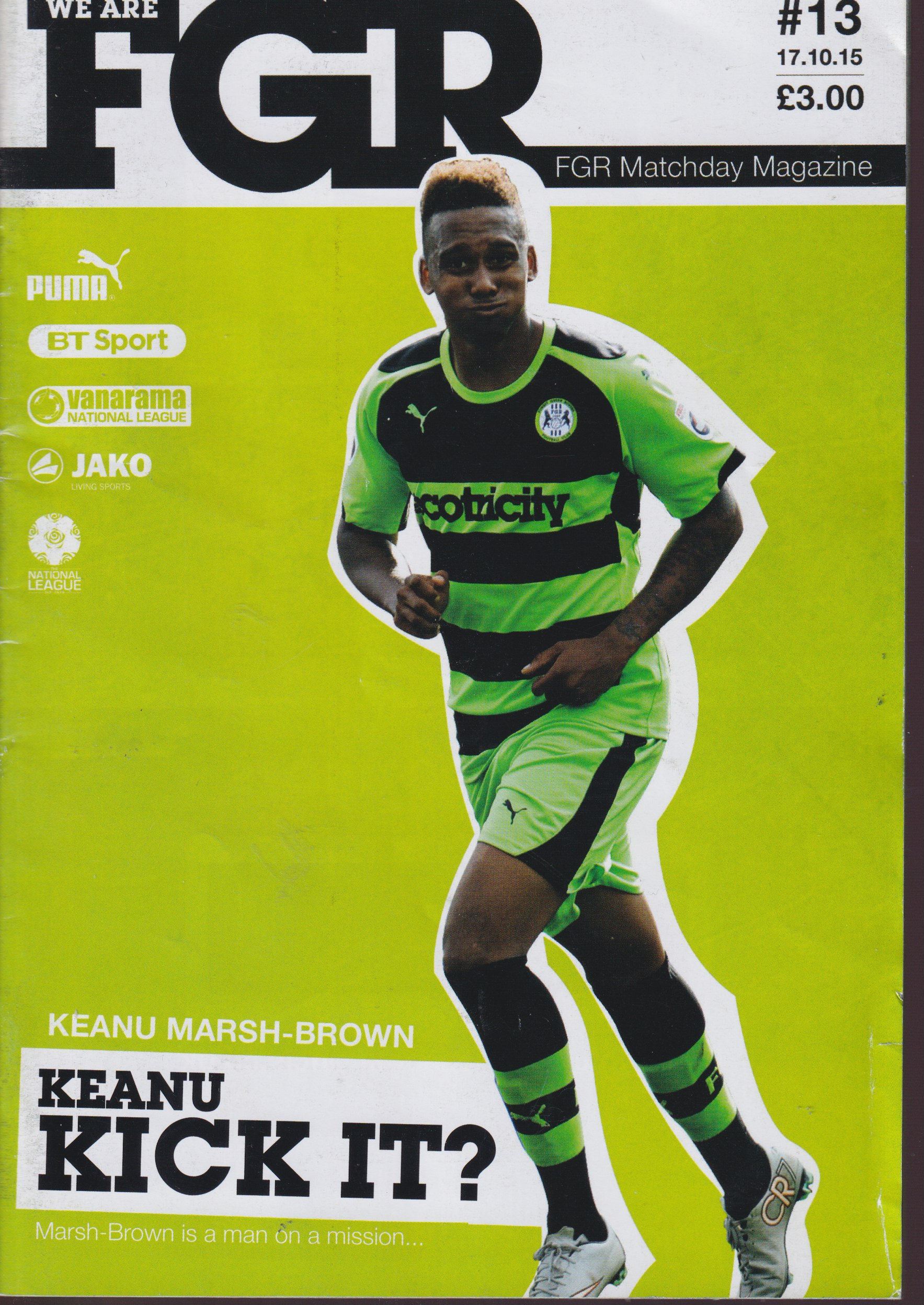 Match Programme for 17/10/2015