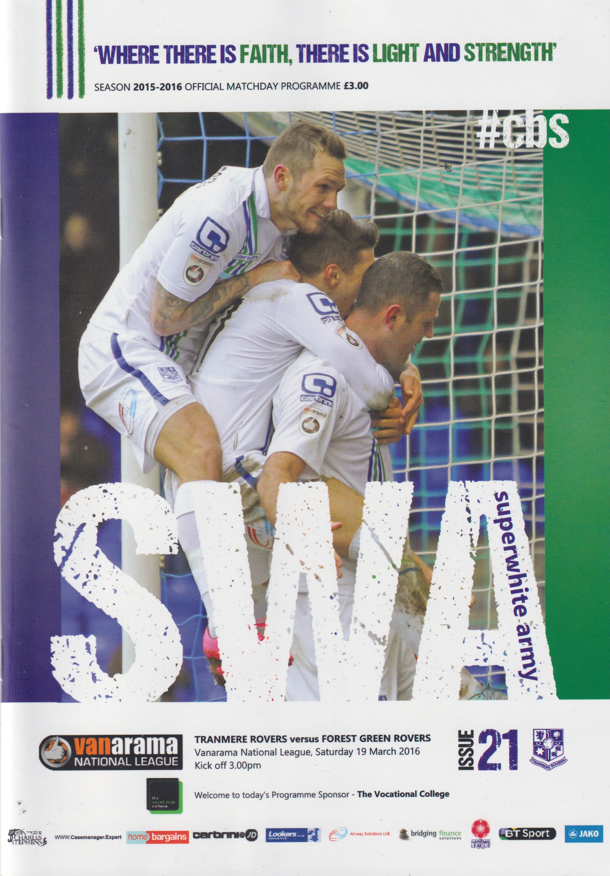 Match Programme for 19/03/2016