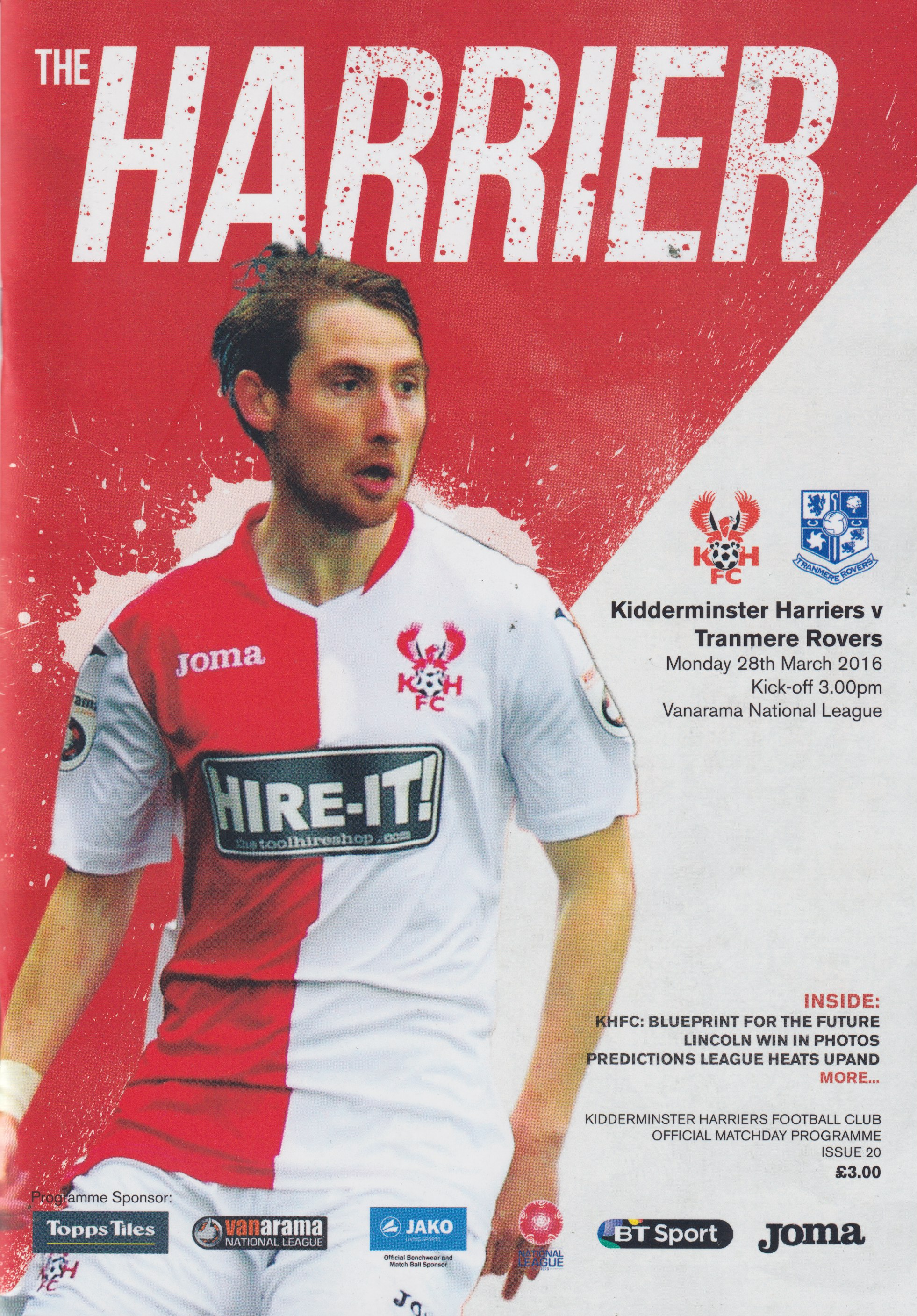 Match Programme for 28/03/2016