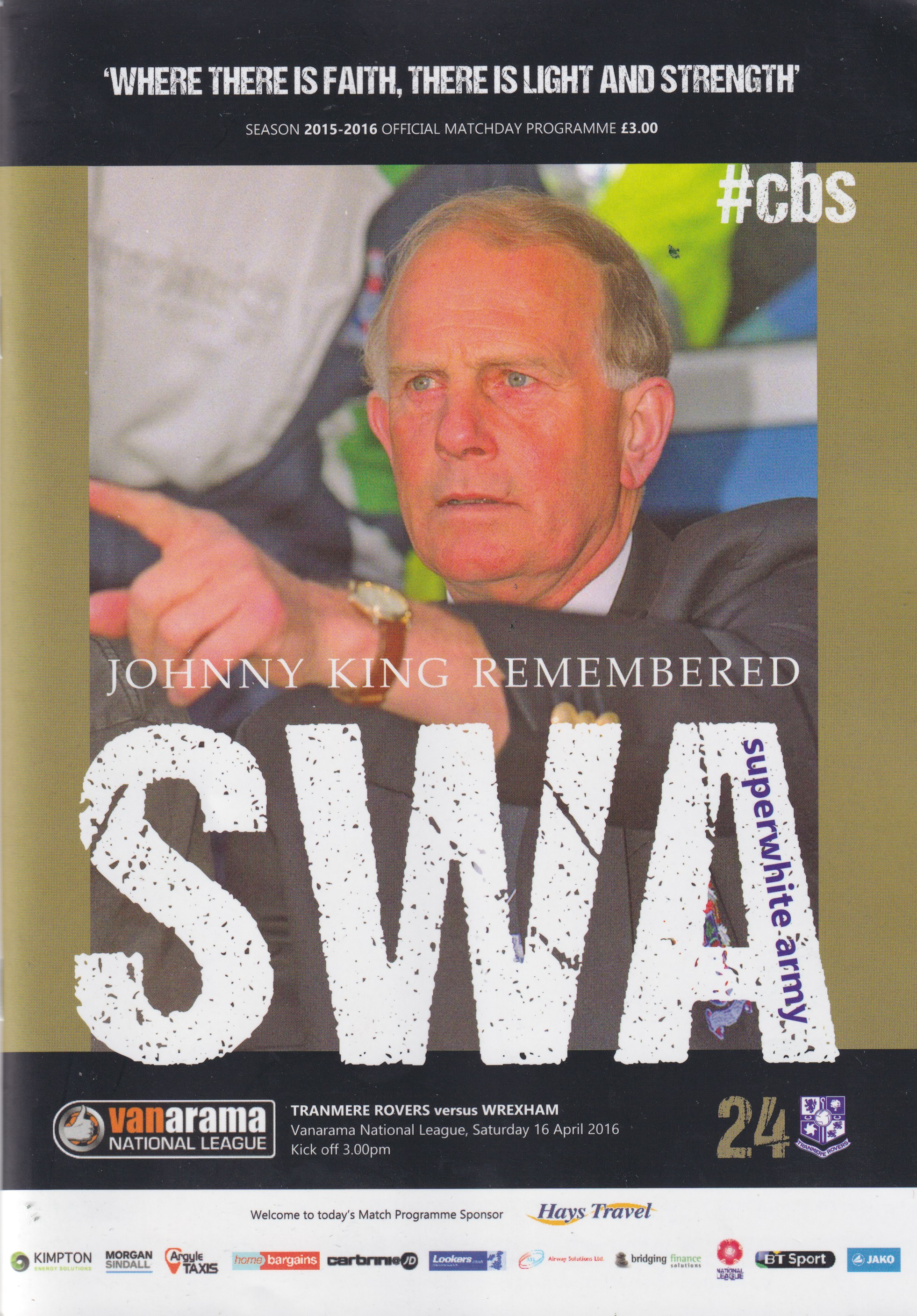 Match Programme for 16/04/2016