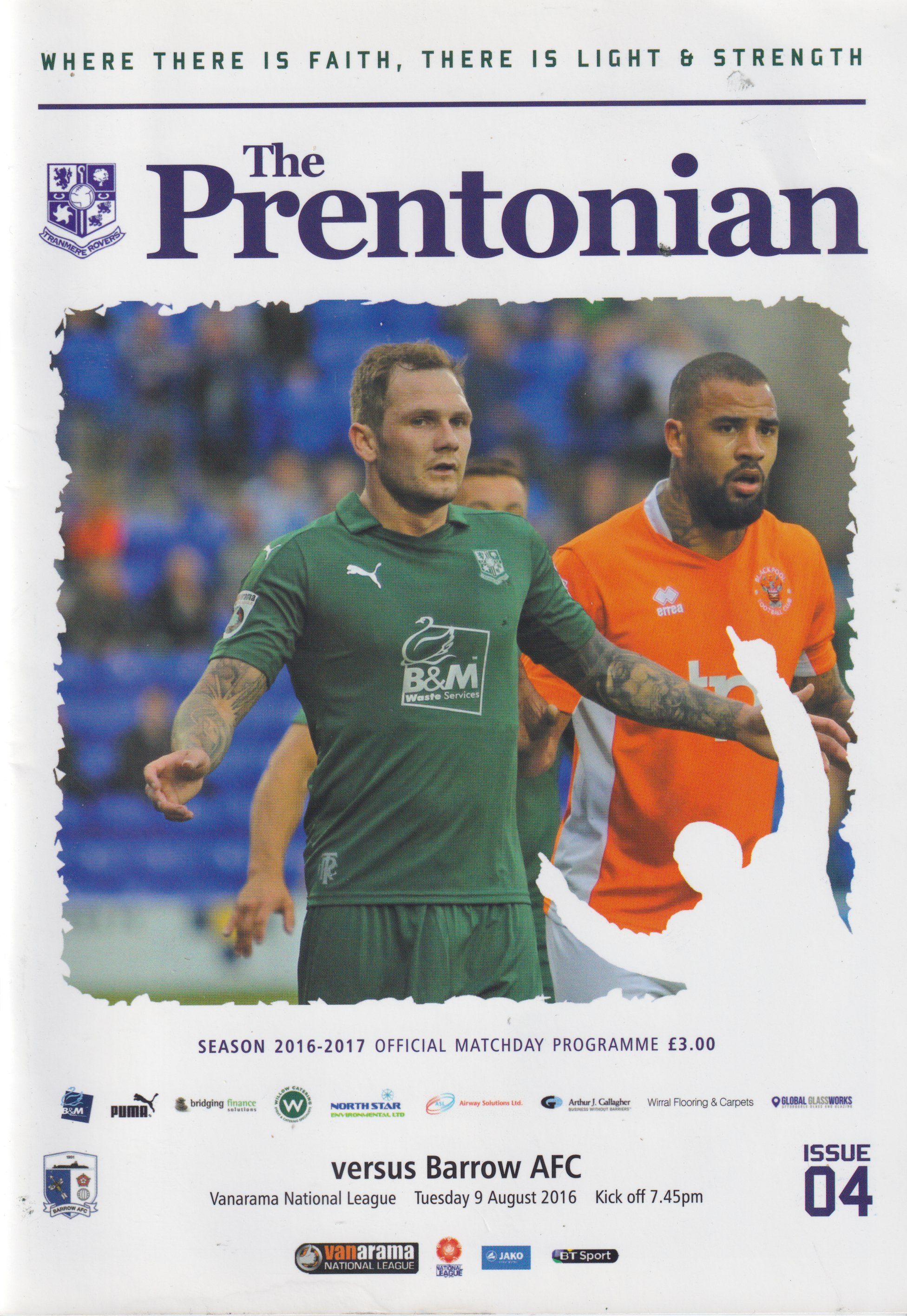 Match Programme for 09/08/2016